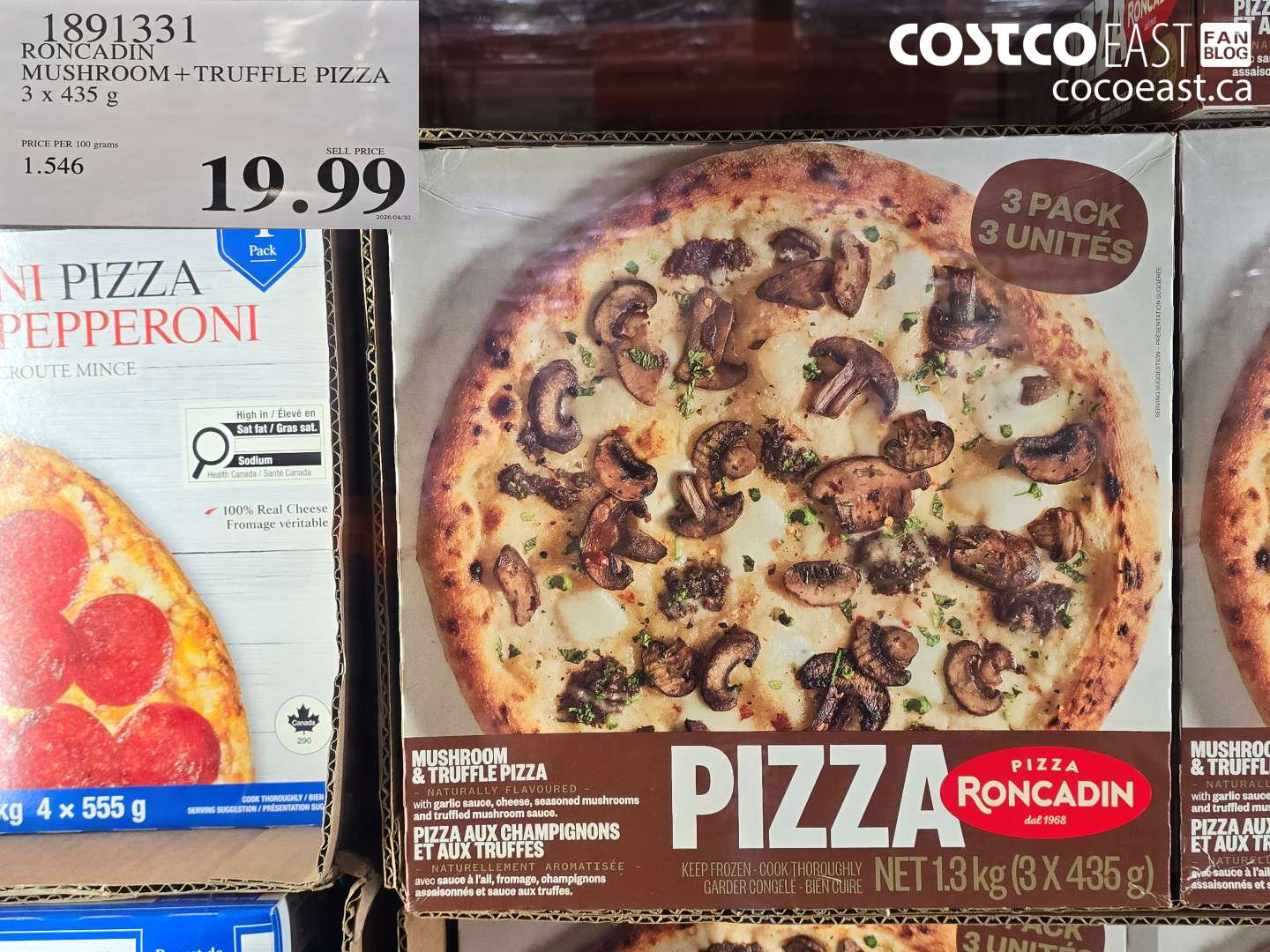 1891331 RONCADIN MUSHROOM + TRUFFLE PIZZA 3 X 435 G $19.99