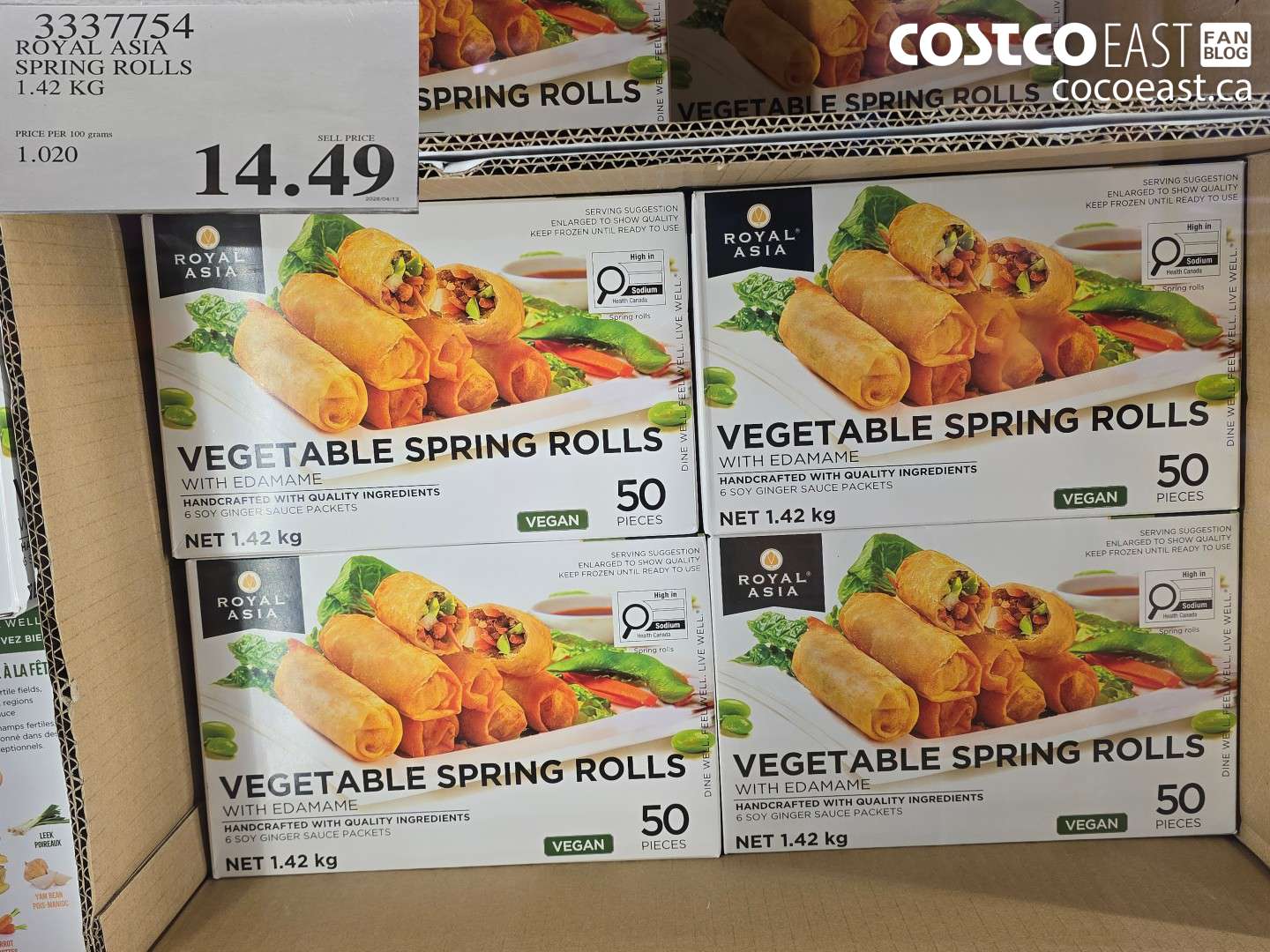 3337754 ROYAL ASIA SPRING ROLLS 1.42 KG $14.49