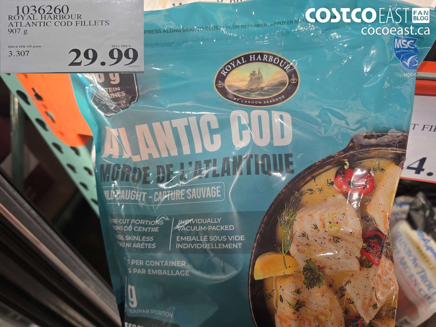 1036260 ROYAL HARBOUR ATLANTIC COD FILLETS 907 G $29.99