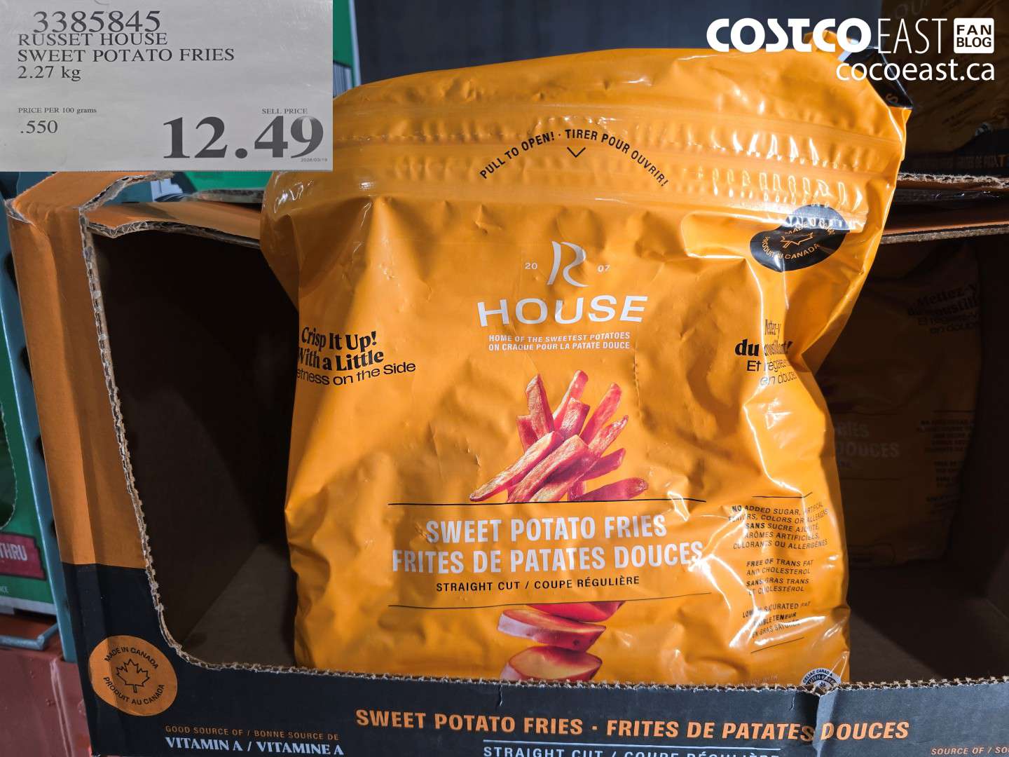 3385845 RUSSET HOUSE SWEET POTATO FRIES 2.27 KG $12.49