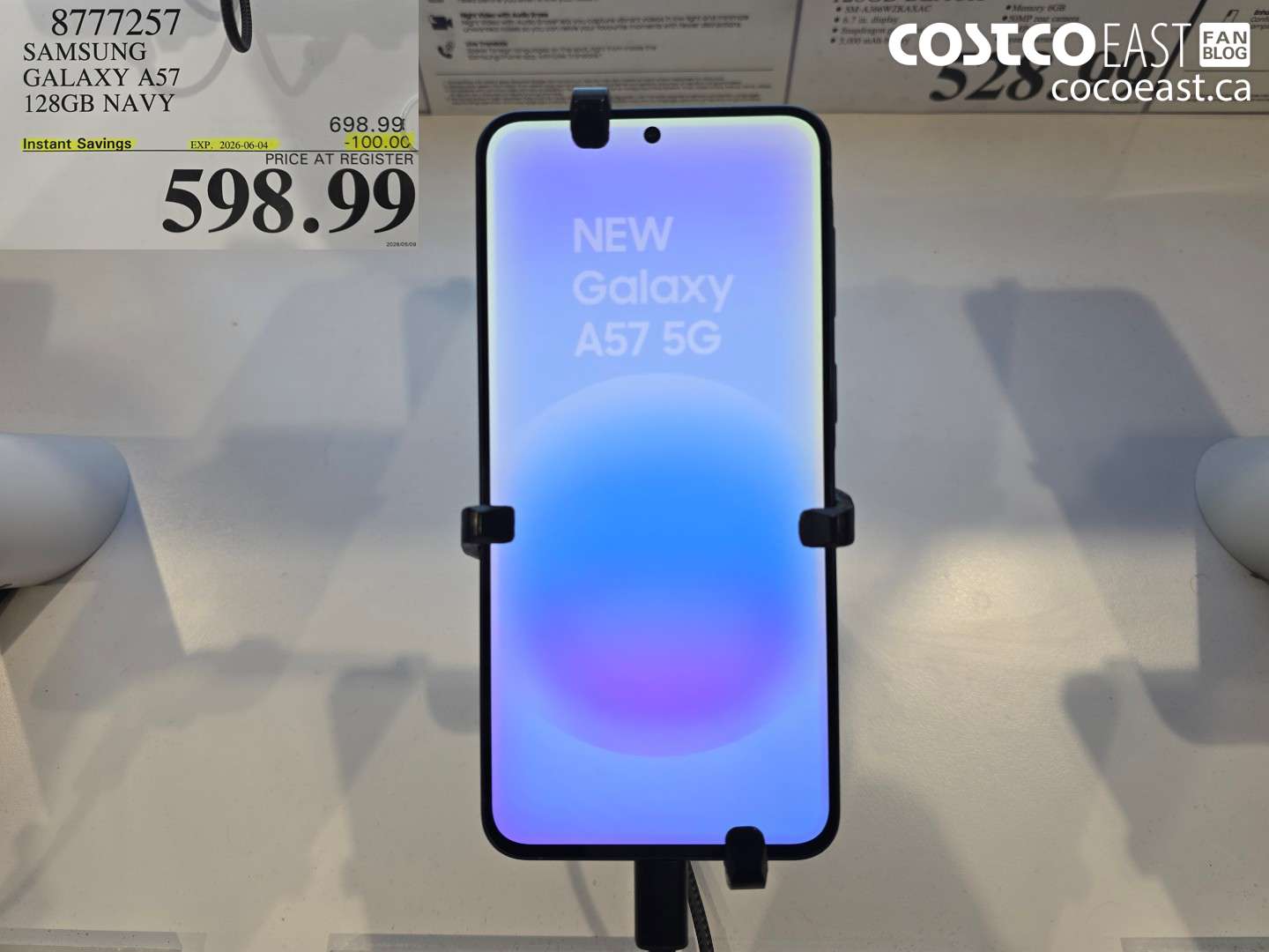 8777257 SAMSUNG GALAXY A57 128GB NAVY ($100.00 INSTANT SAVINGS EXPIRES ON 2026-06-04) $598.99