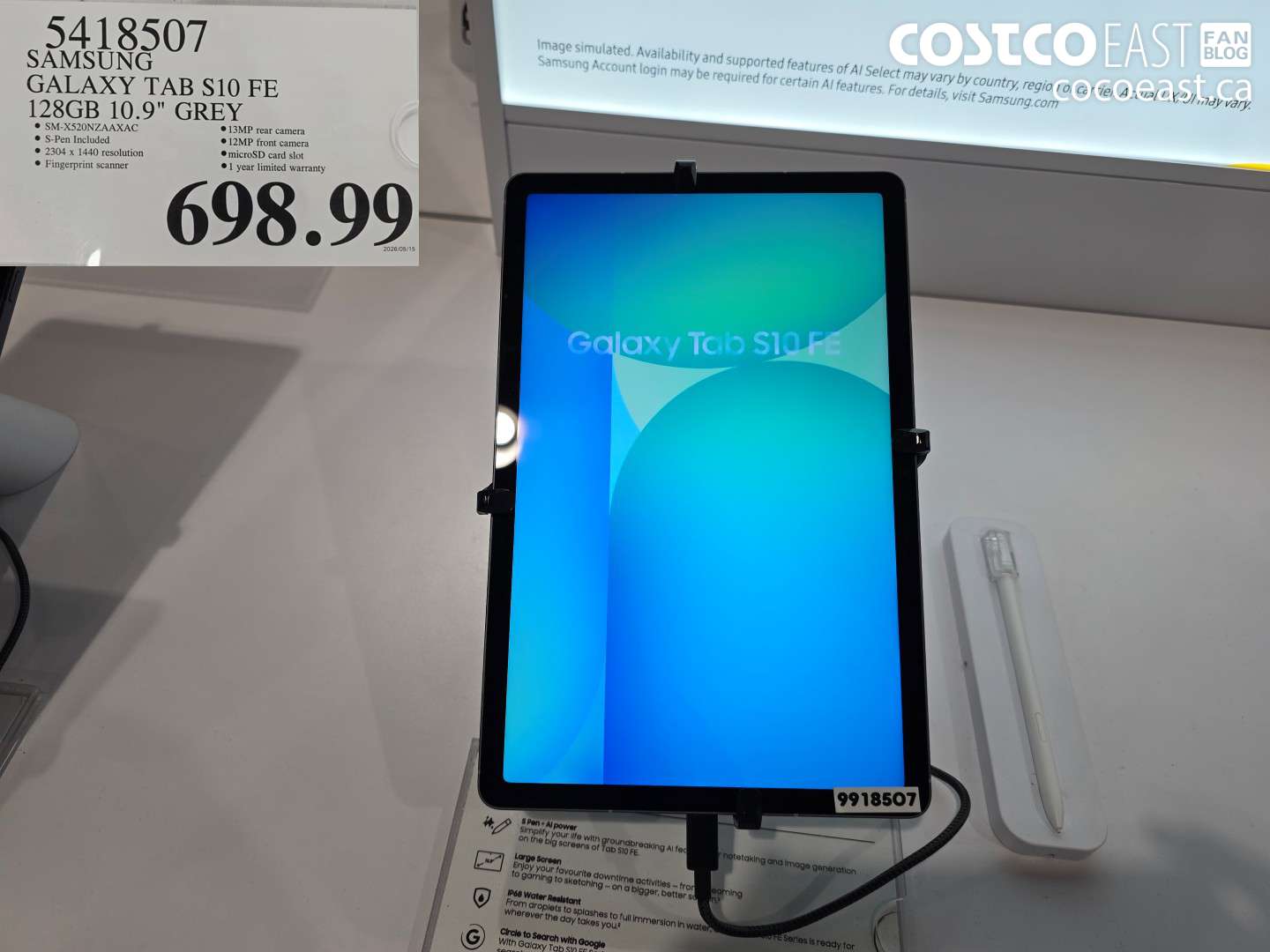 5418507 SAMSUNG GALAXY TAB S10 FE 128GB 10.9