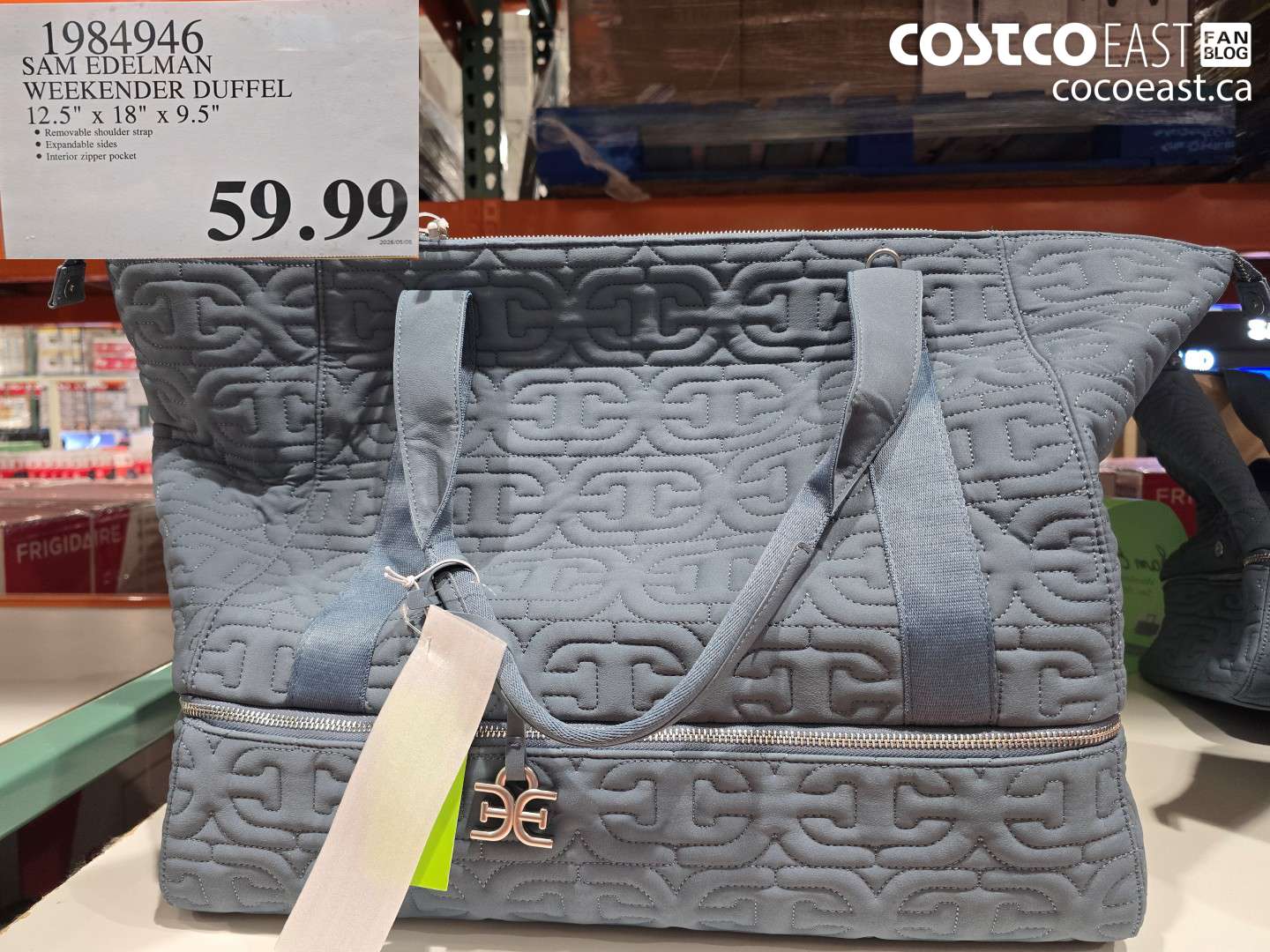 1984946 SAM EDELMAN WEEKENDER DUFFEL 12.5 IN X 18 IN X 9.5 IN $59.99