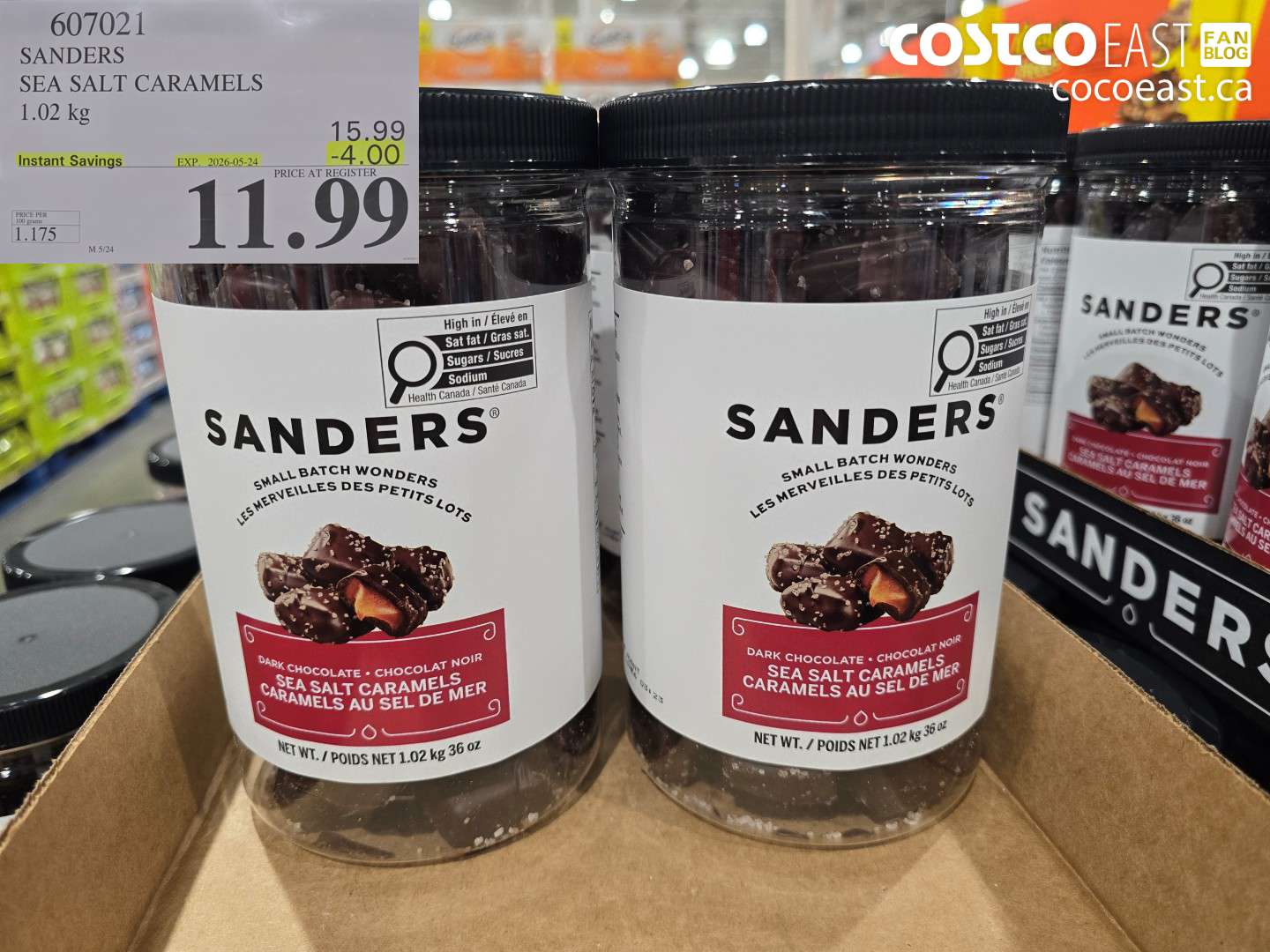 607021 SANDERS SEA SALT CARAMELS 1.02 KG ($4.00 INSTANT SAVINGS EXPIRES ON 2026-05-24) $11.99