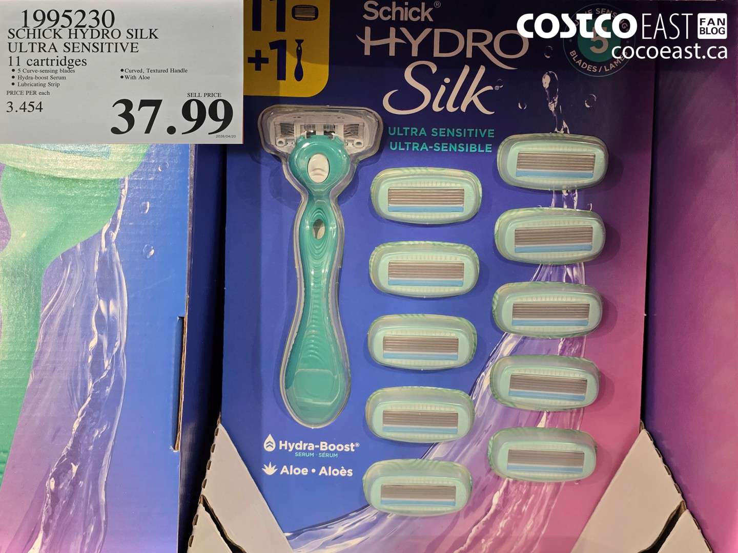 1995230 SCHICK HYDRO SILK ULTRA SENSITIVE 11 CARTRIDGES $37.99