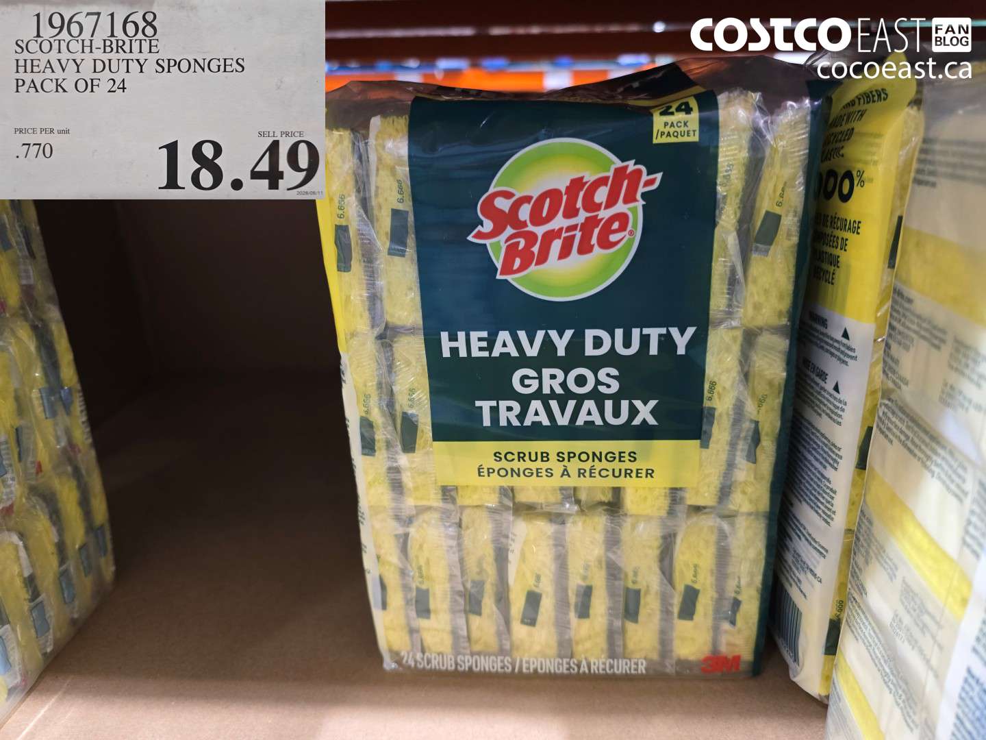 1967168 SCOTCH-BRITE HEAVY DUTY SPONGES PACK OF 24 $18.49