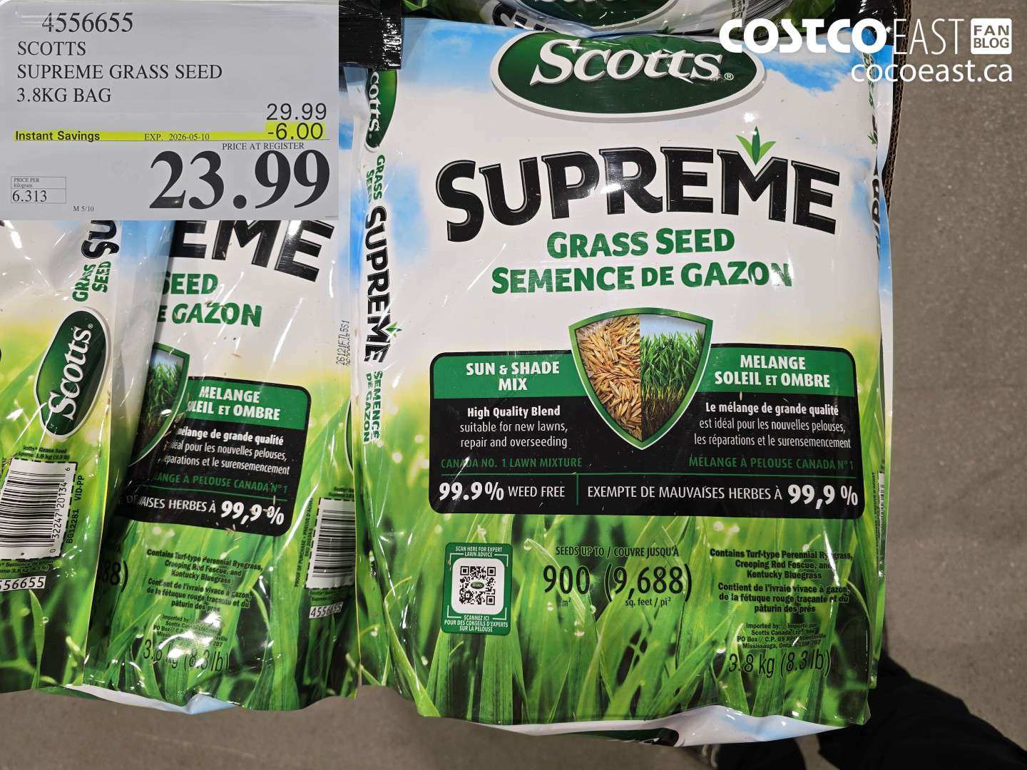 4556655 SCOTTS SUPREME GRASS SEED 3.8KG BAG ($6.00 INSTANT SAVINGS EXPIRES ON 2026-05-10) $23.99