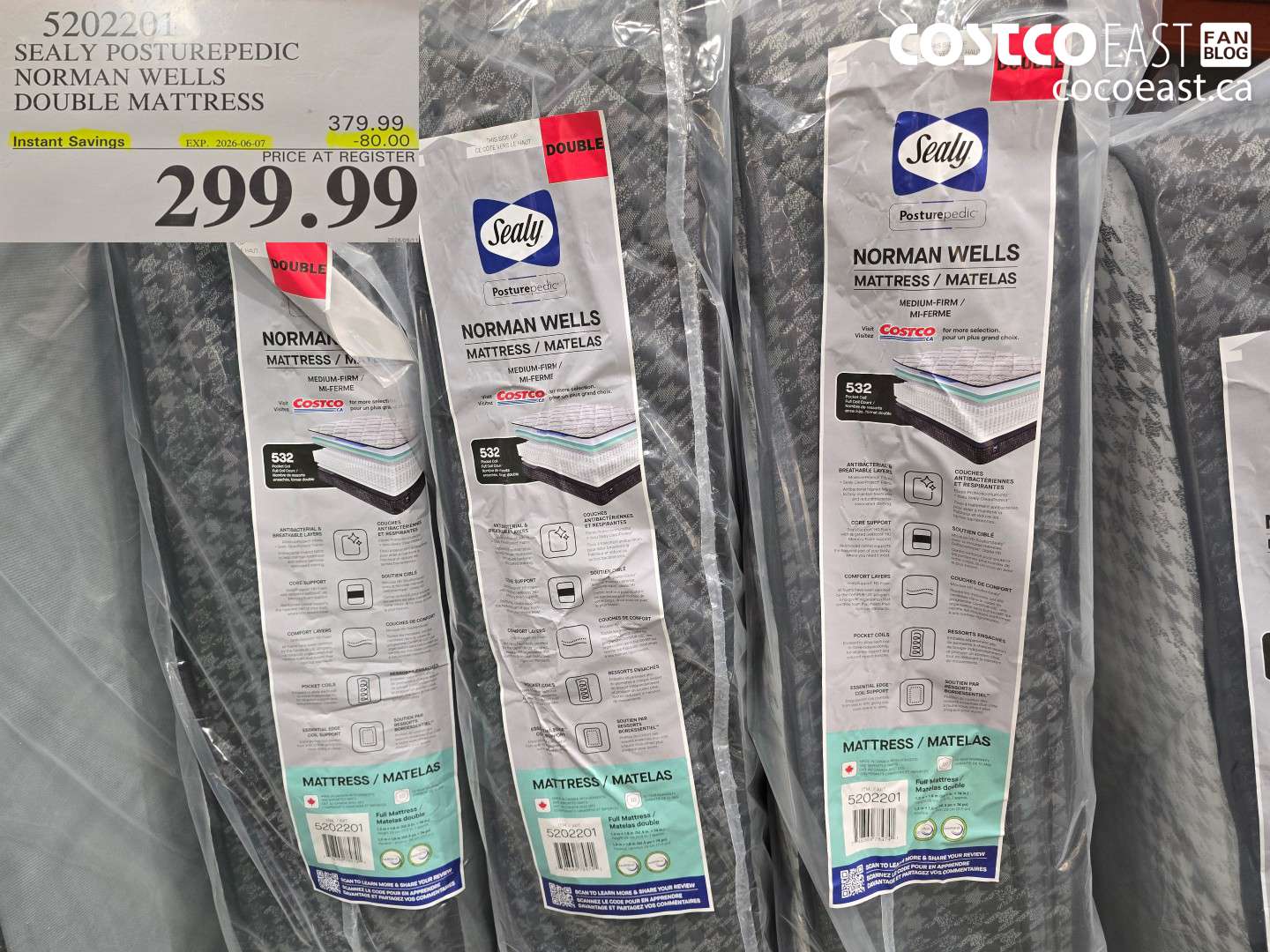 5202201 SEALY POSTUREPEDIC NORMAN WELLS DOUBLE MATTRESS ($80.00 INSTANT SAVINGS EXPIRES ON 2026-06-07) $299.99