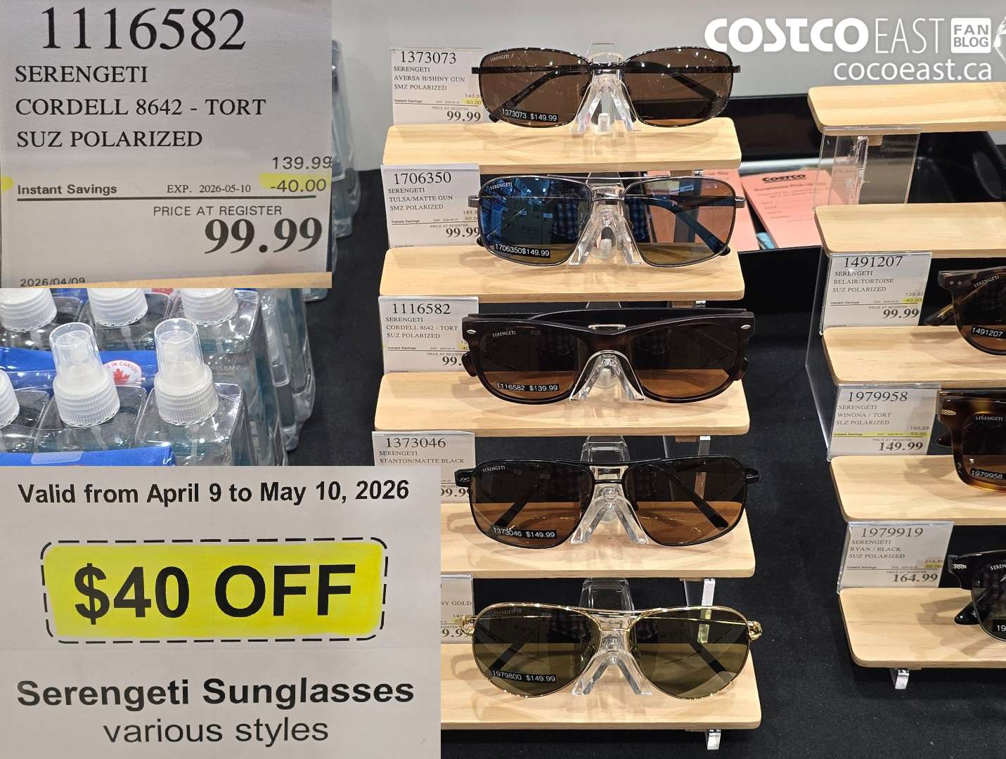 1116582 SERENGETI CORDELL 8642 - TORT SUZ POLARIZED ($40.00 INSTANT SAVINGS EXPIRES ON 2026-05-10) $99.99