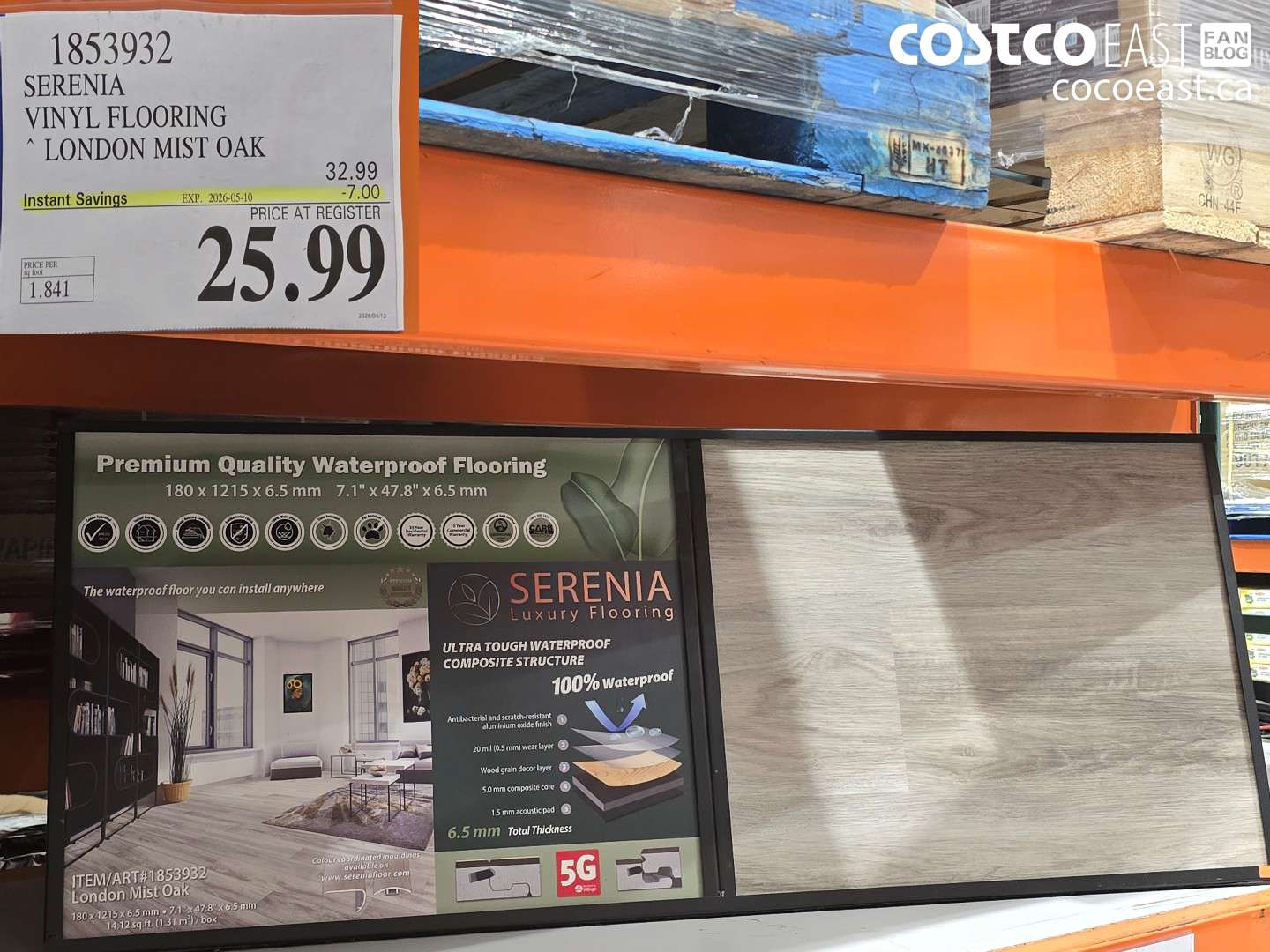 1853932 SERENIA VINYL FLOORING LONDON MIST OAK ($7.00 INSTANT SAVINGS EXPIRES ON 2026-05-10) $25.99