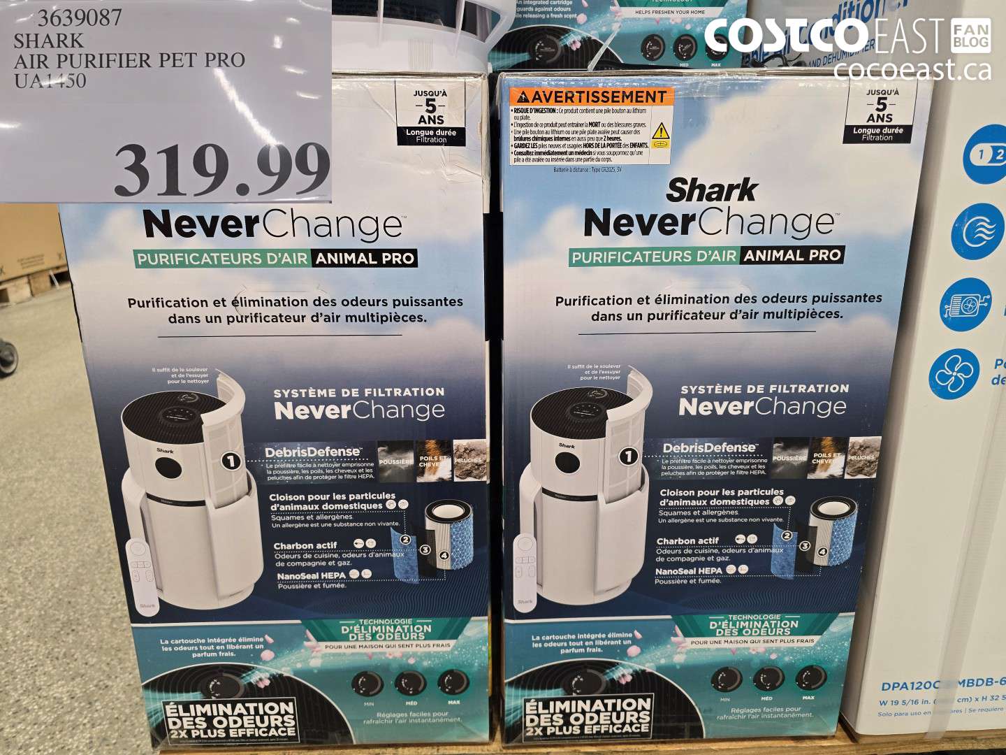 3639087 SHARK AIR PURIFIER PET PRO UA1450 $319.99