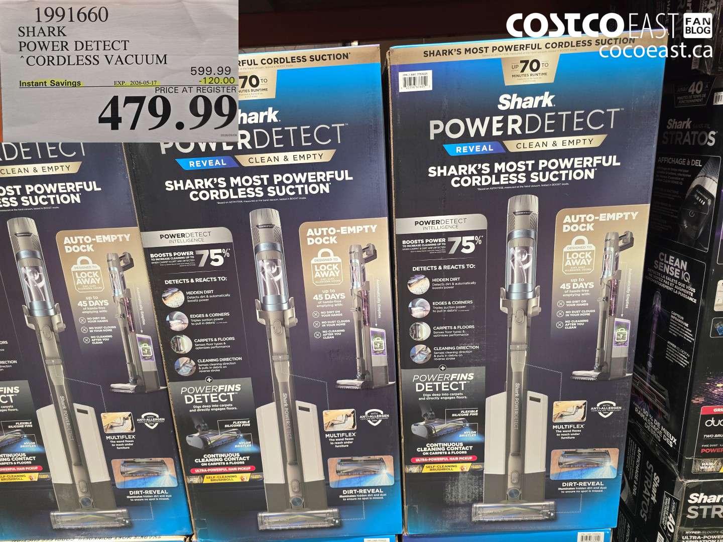 1991660 SHARK POWER DETECT CORDLESS VACUUM ($120.00 INSTANT SAVINGS EXPIRES ON 2026-05-17) $479.99
