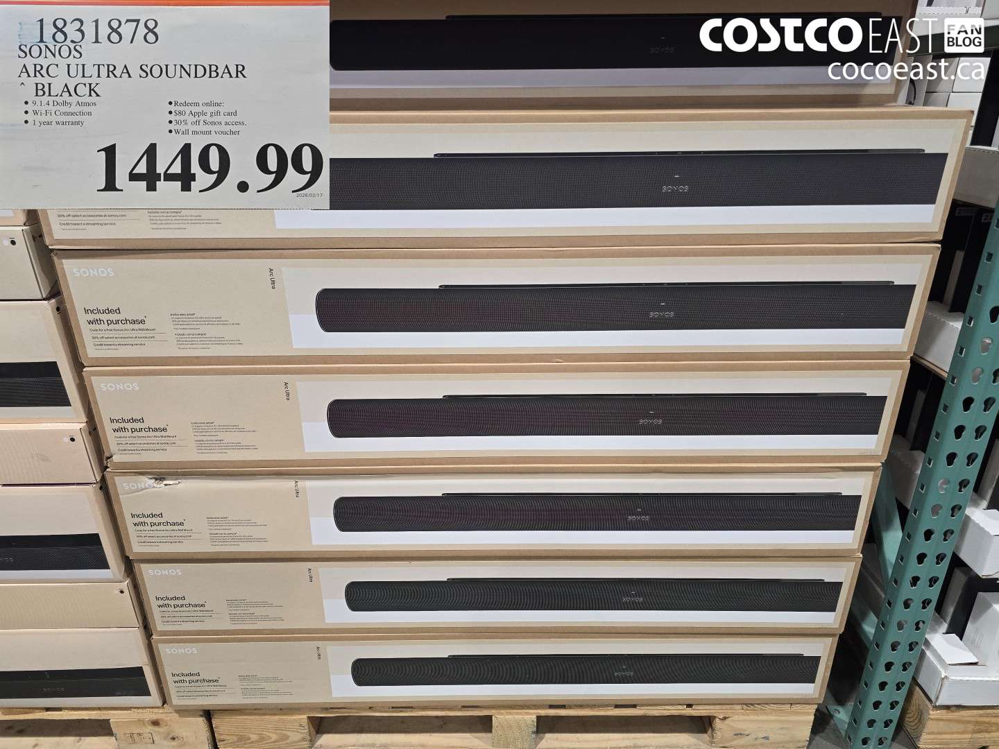 1831878 SONOS ARC ULTRA SOUNDBAR BLACK $1449.99