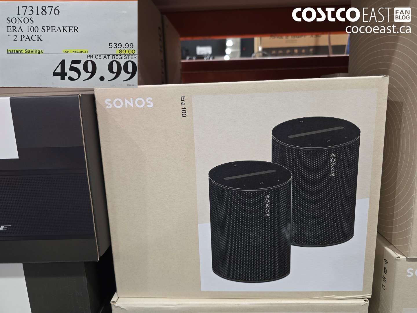 1731876 SONOS ERA 100 SPEAKER 2 PACK ($80.00 INSTANT SAVINGS EXPIRES ON 2026-06-11) $459.99