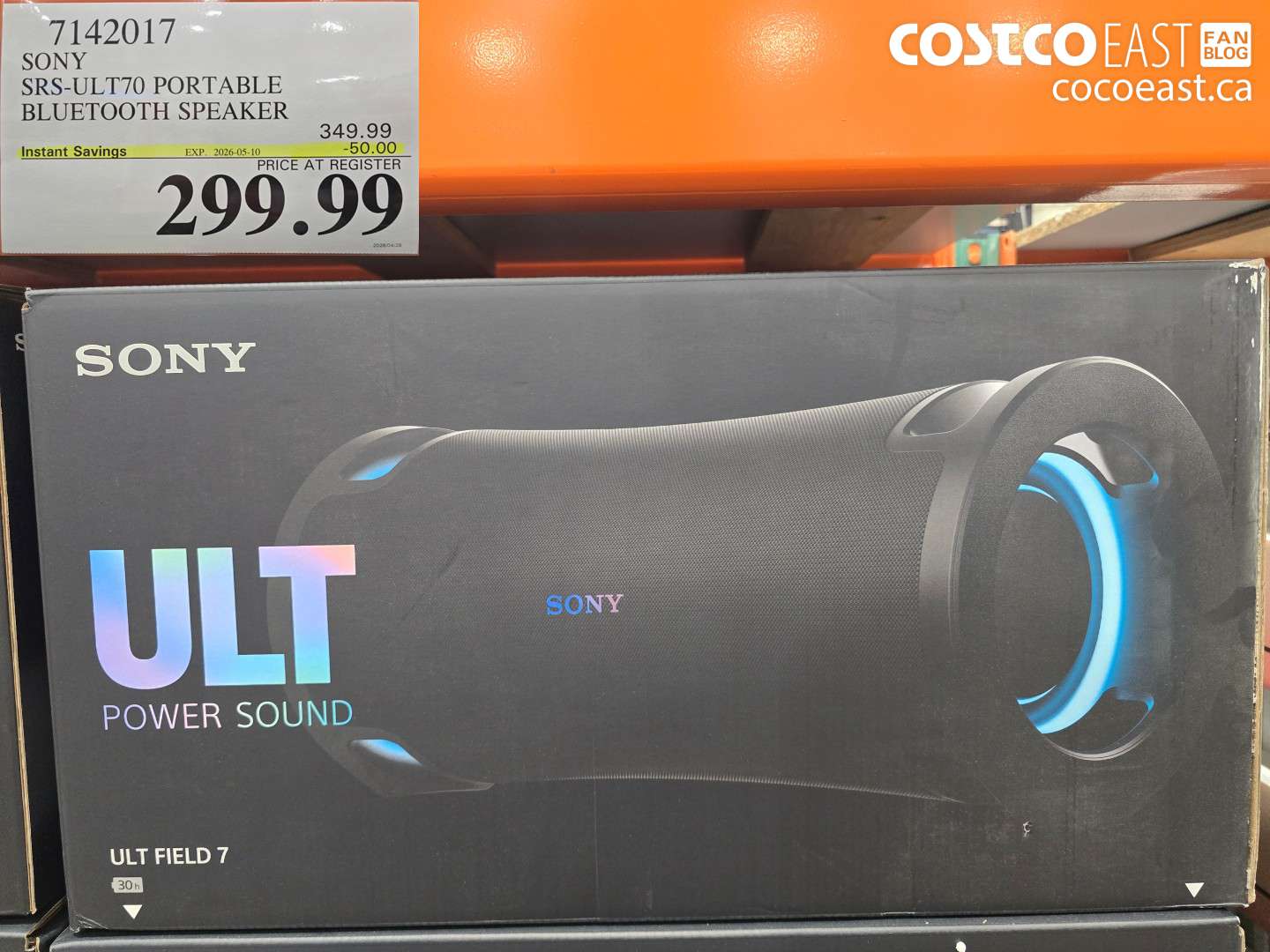 7142017 SONY SRS-ULT70 PORTABLE BLUETOOTH SPEAKER ($50.00 INSTANT SAVINGS EXPIRES ON 2026-05-10) $299.99