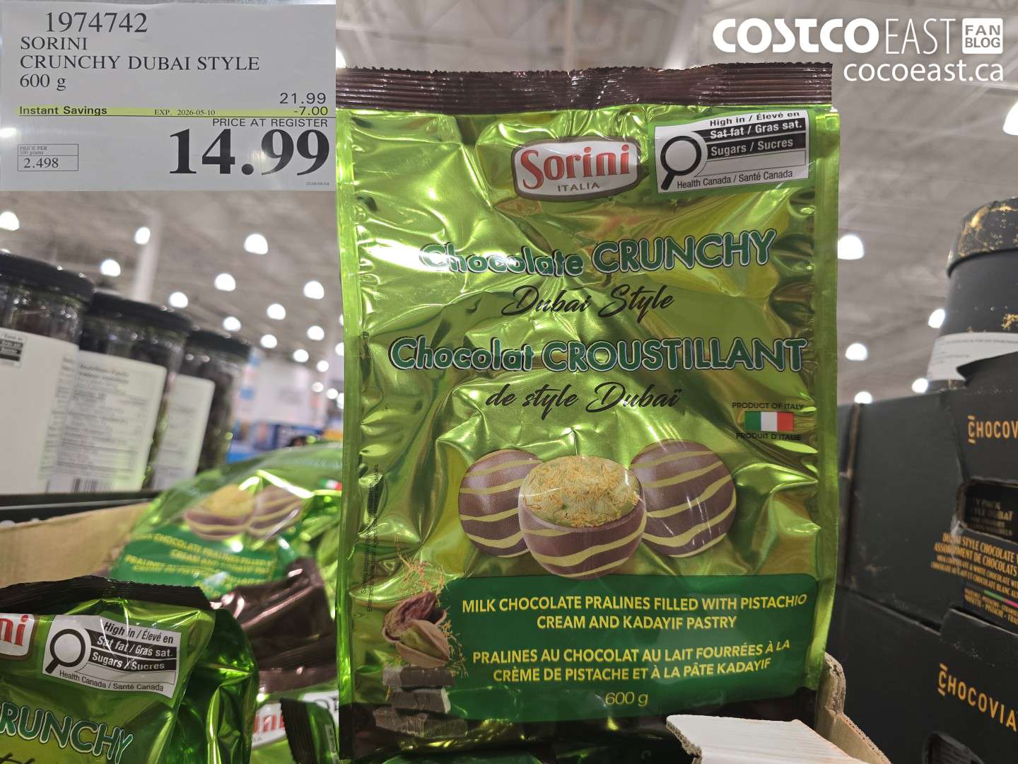 1974742 SORINI CRUNCHY DUBAI STYLE 600 G ($7.00 INSTANT SAVINGS EXPIRES ON 2026-05-10) $14.99