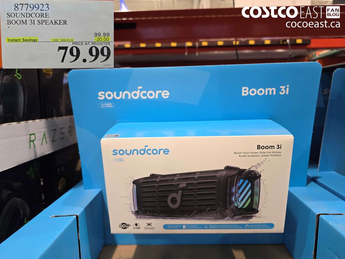 8779923 SOUNDCORE BOOM 3I SPEAKER ($20.00 INSTANT SAVINGS EXPIRES ON 2026-05-18) $79.99