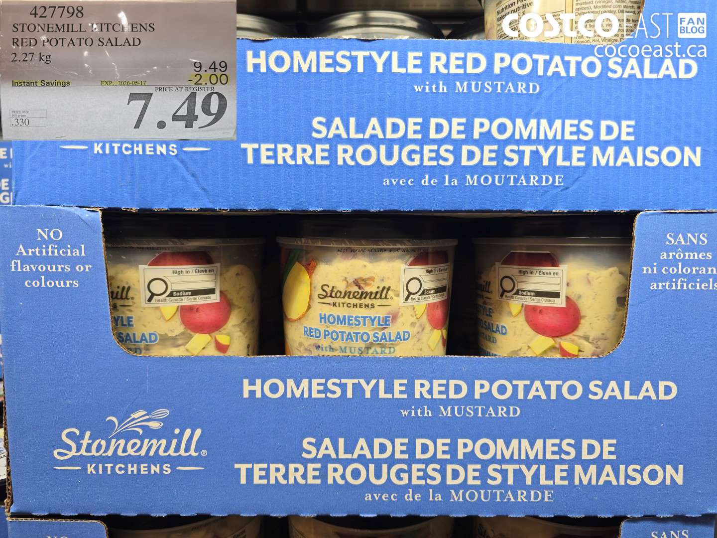 427798 STONEMILL KITCHENS RED POTATO SALAD 2.27 KG ($2.00 INSTANT SAVINGS EXPIRES ON 2026-05-17) $7.49