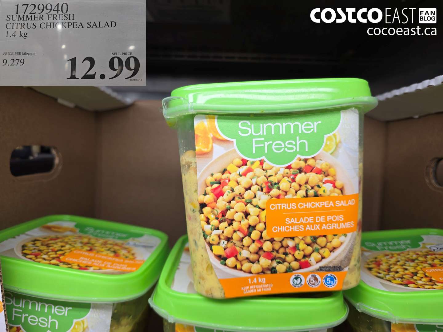 1729940 SUMMER FRESH CITRUS CHICKPEA SALAD 1.4 KG $12.99