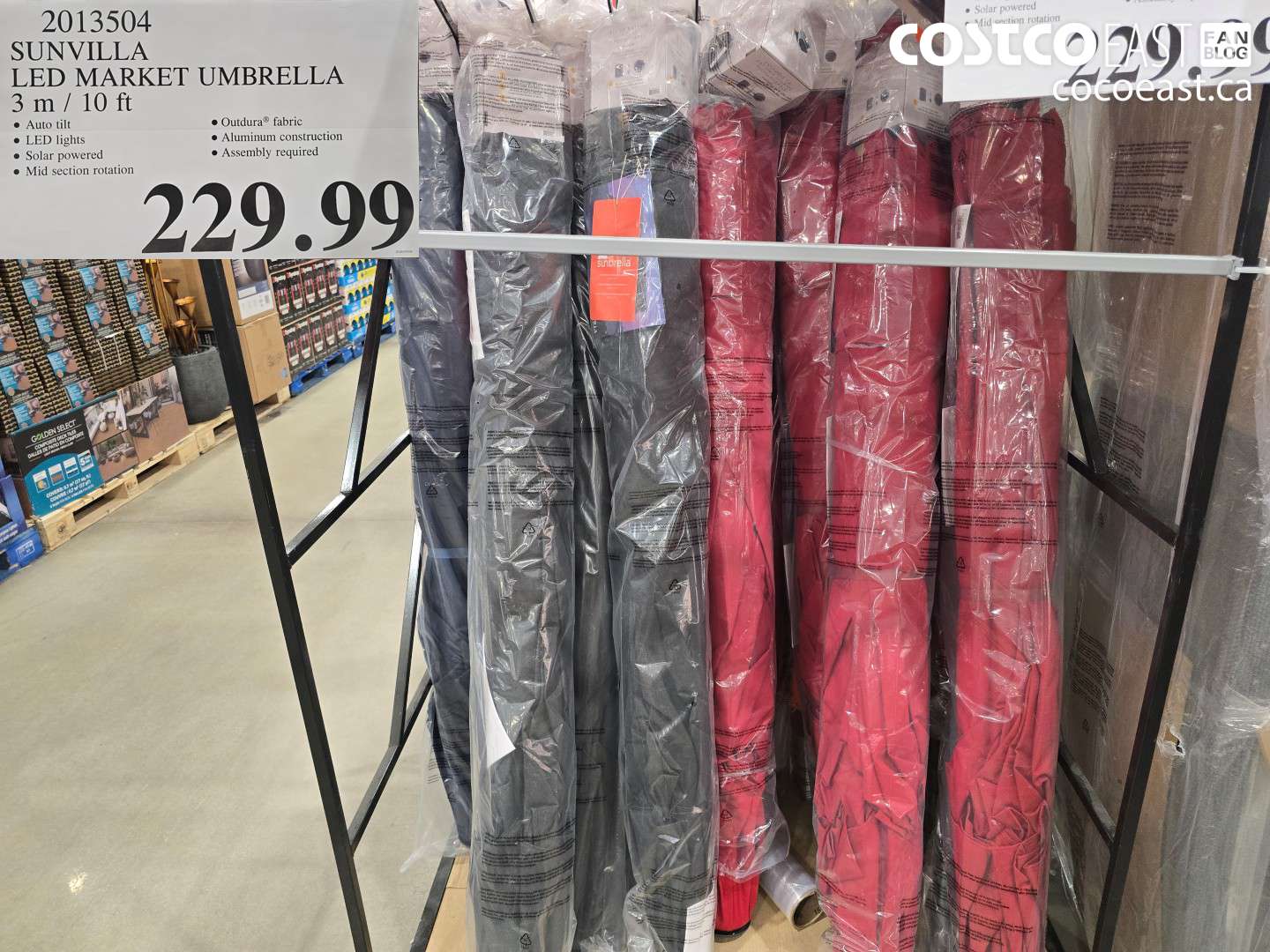 2013504 SUNVILLA LED MARKET UMBRELLA 3 M / 10 FT $229.99