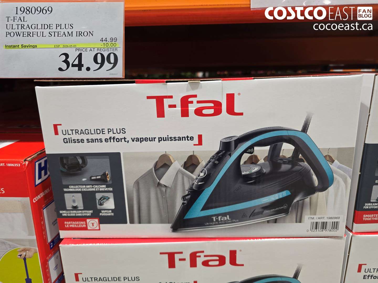 1980969 T-FAL ULTRAGLIDE PLUS POWERFUL STEAM IRON ($10.00 INSTANT SAVINGS EXPIRES ON 2026-05-03) $34.99