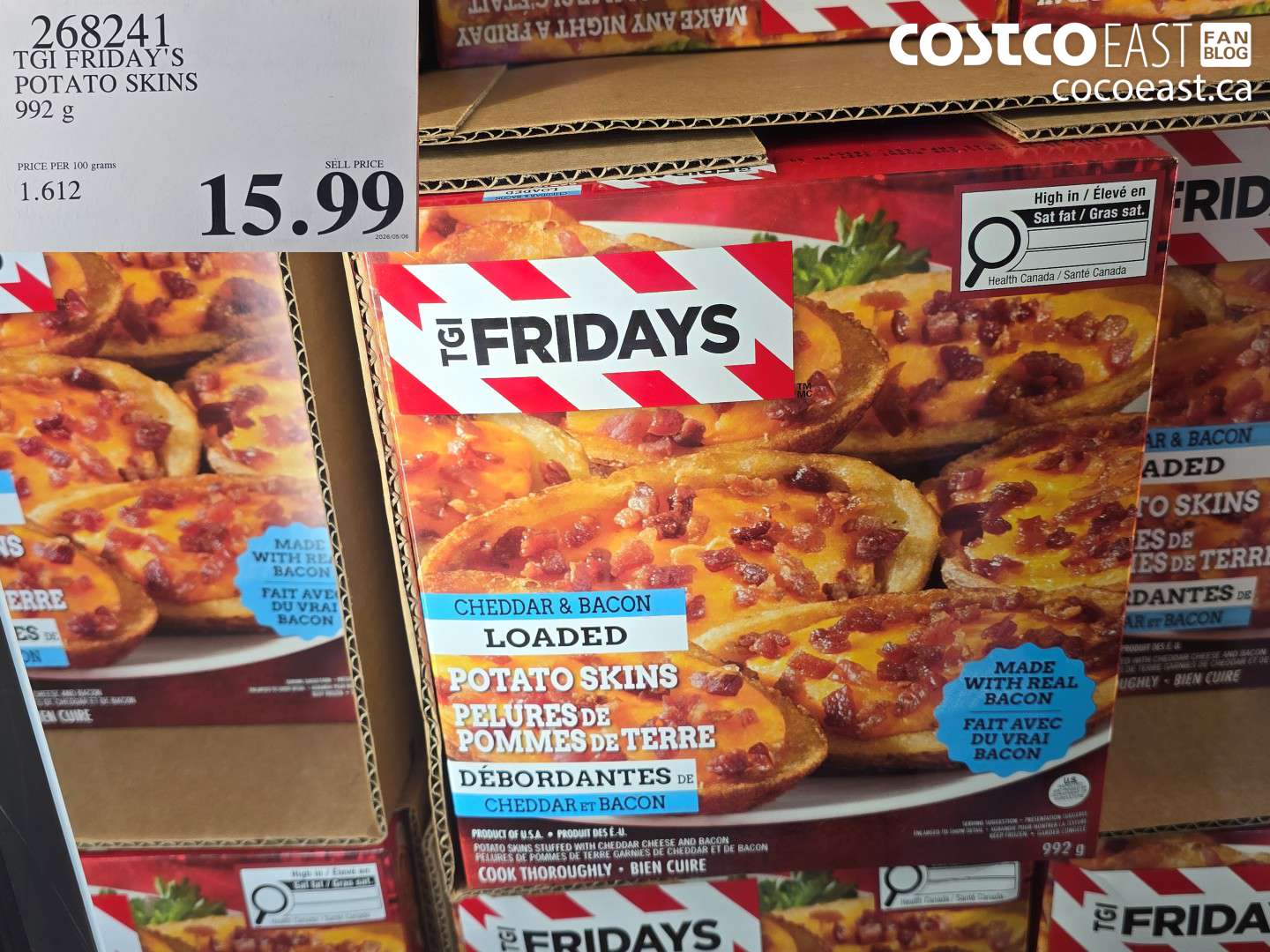 268241 TGI FRIDAY'S POTATO SKINS 992 G $15.99