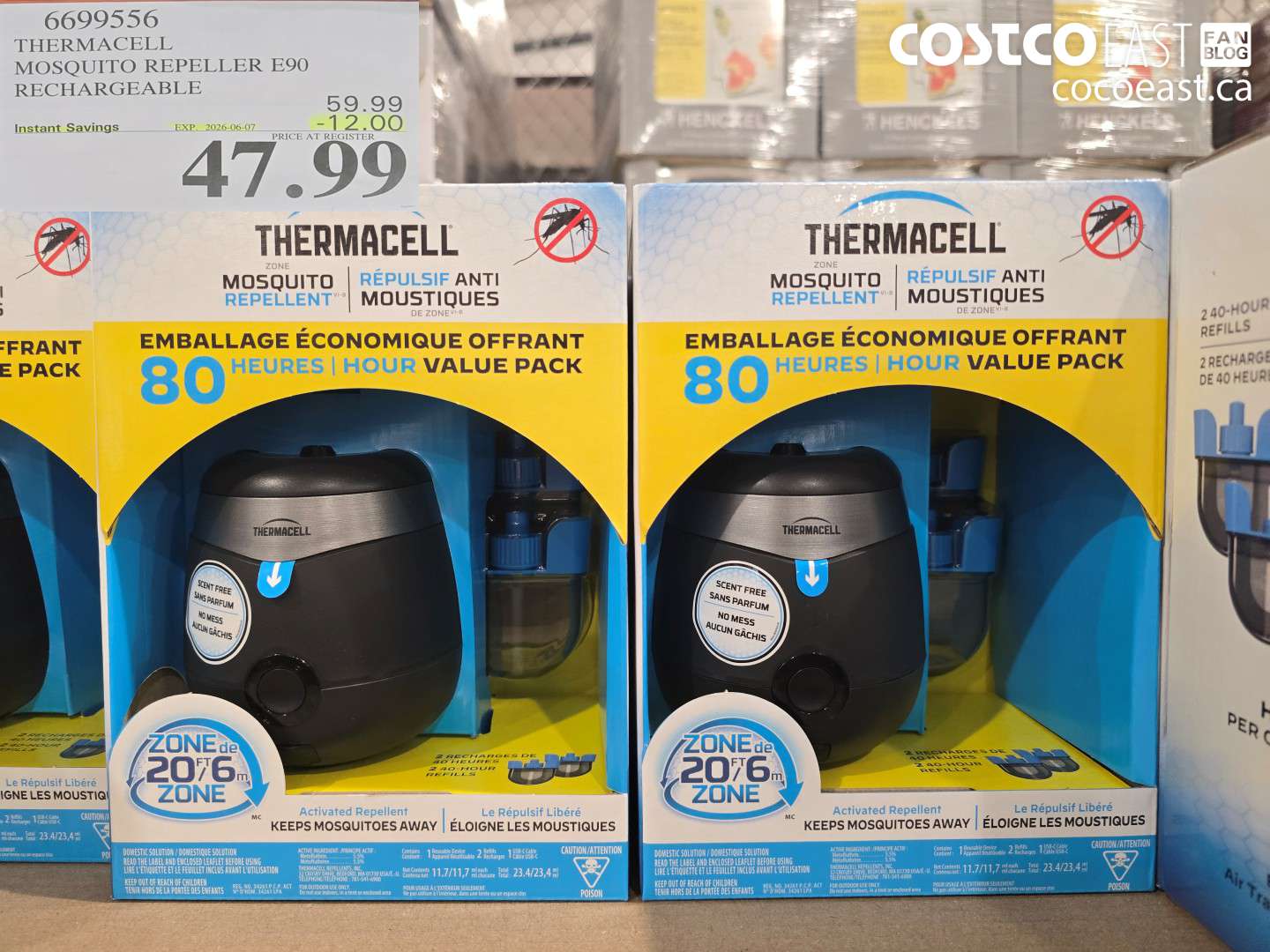 6699556 THERMACELL MOSQUITO REPELLER E90 RECHARGEABLE ($12.00 INSTANT SAVINGS EXPIRES ON 2026-06-07) $47.99