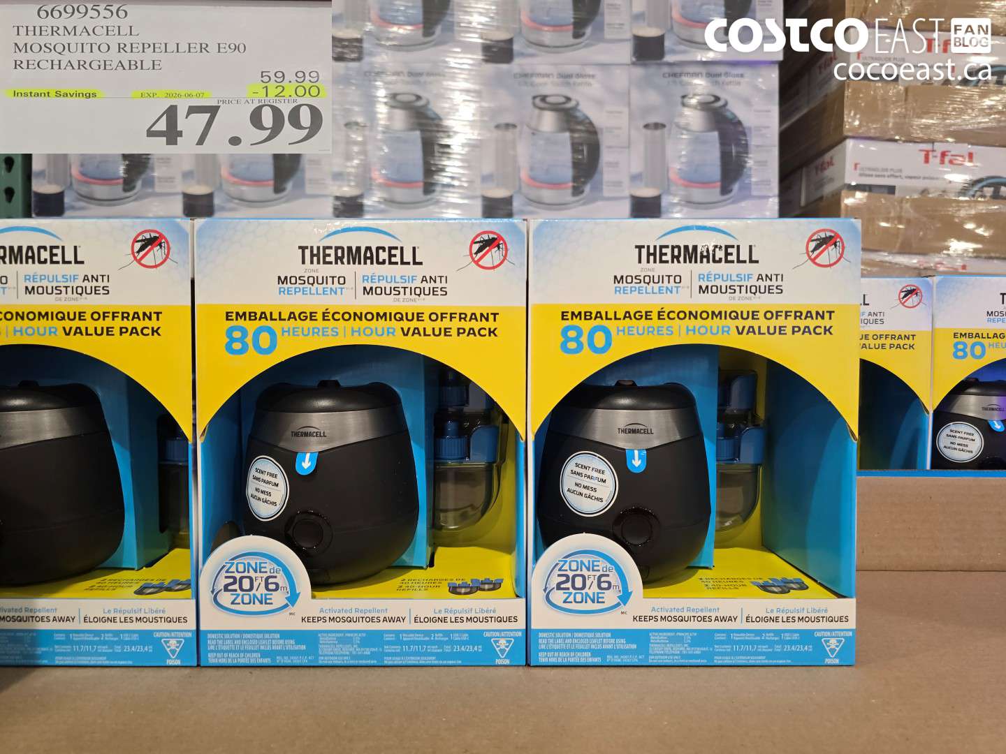 6699556 THERMACELL MOSQUITO REPELLER E90 RECHARGEABLE ($12.00 INSTANT SAVINGS EXPIRES ON 2026-06-07) $47.99