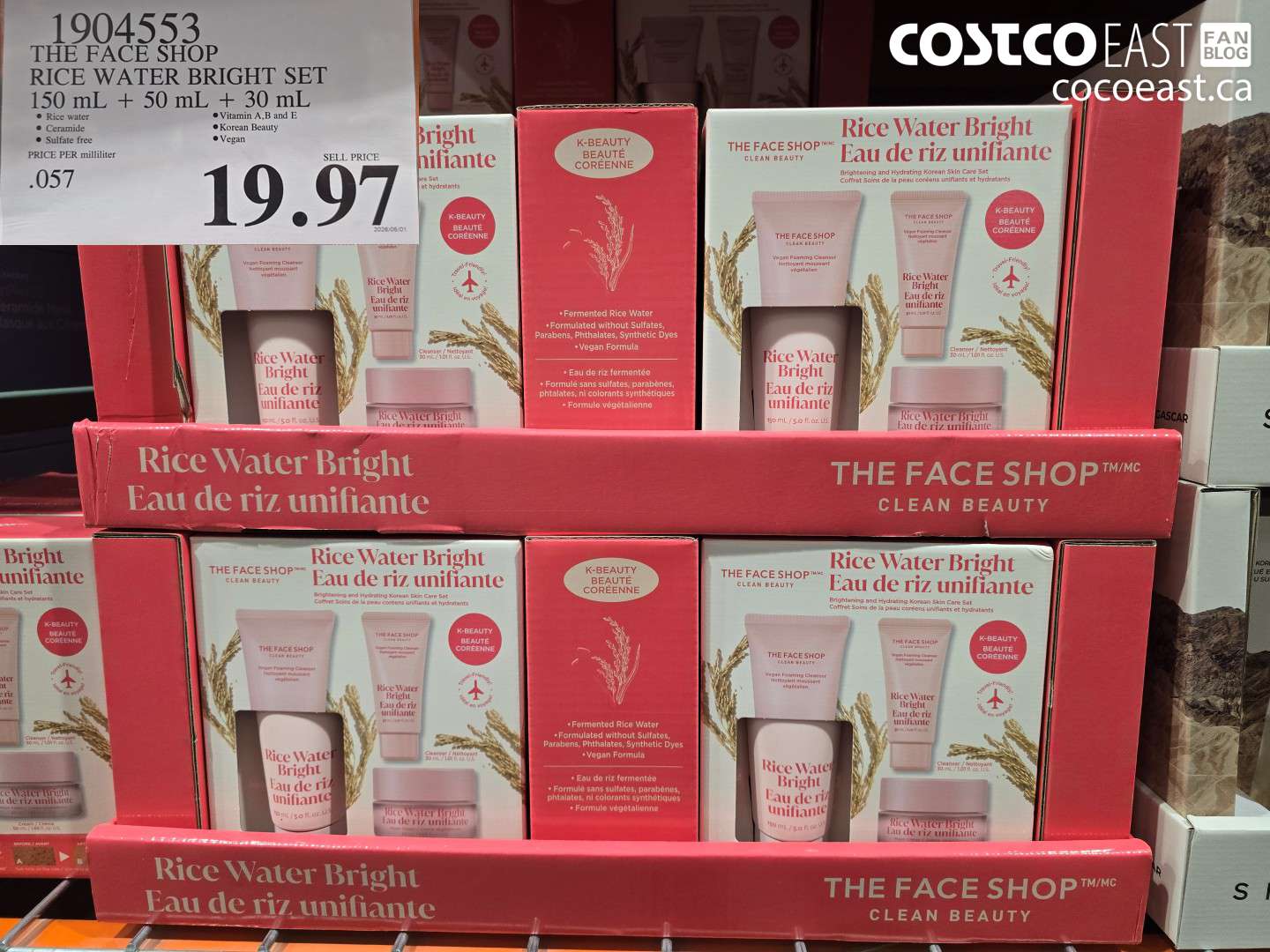 1904553 THE FACE SHOP RICE WATER BRIGHT SET 150 ML + 50 ML + 30 ML $19.97