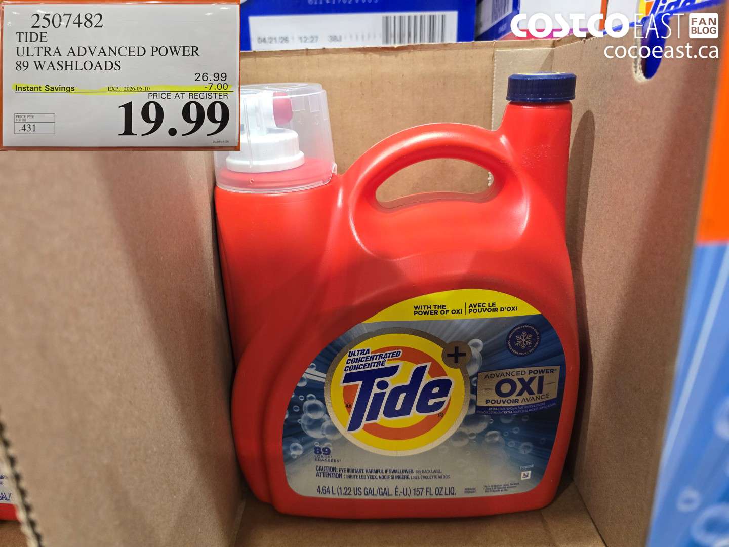 2507482 TIDE ULTRA ADVANCED POWER 89 WASHLOADS ($7.00 INSTANT SAVINGS EXPIRES ON 2026-05-10) $19.99