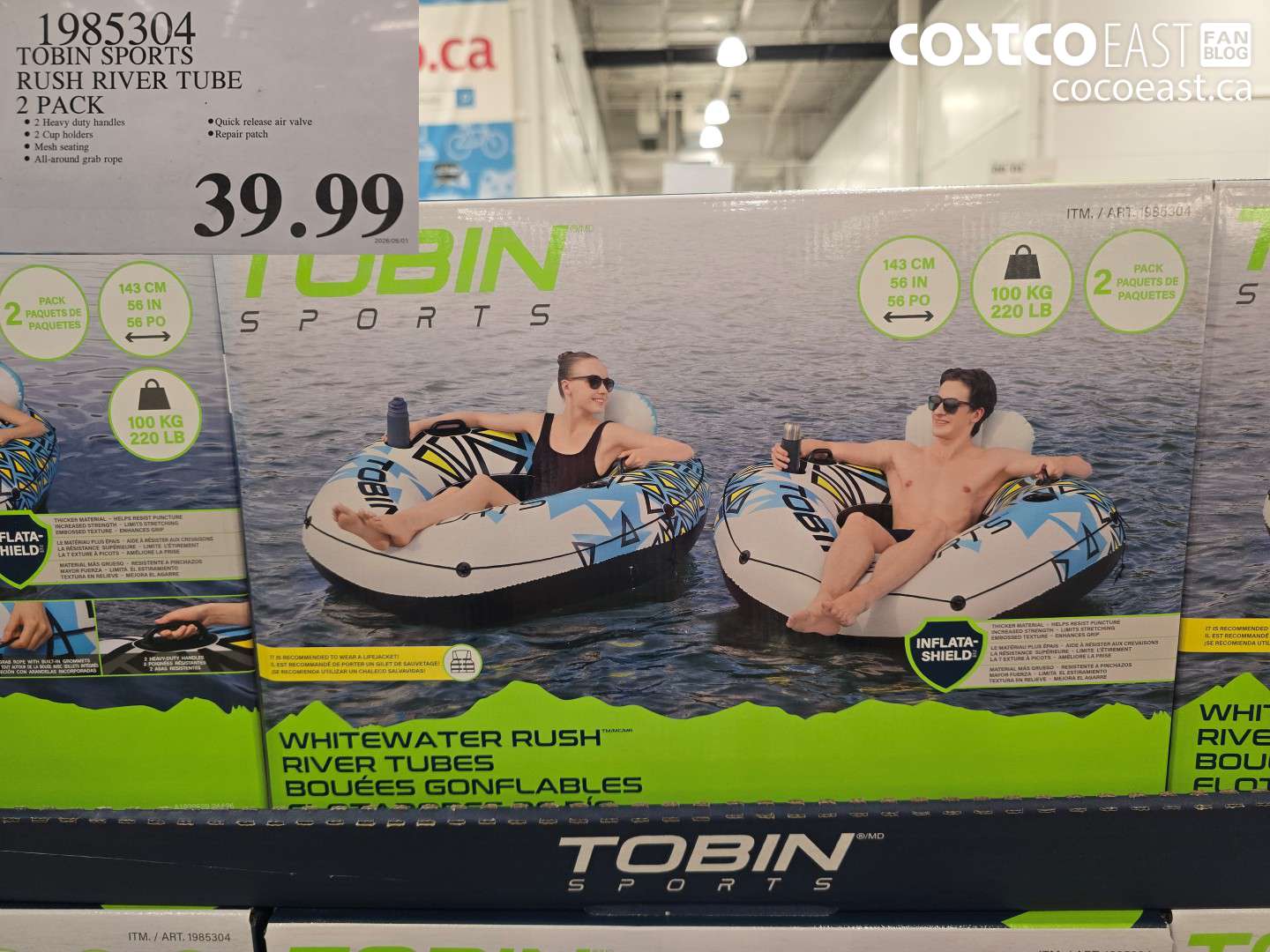 1985304 TOBIN SPORTS RUSH RIVER TUBE 2 PACK $39.99