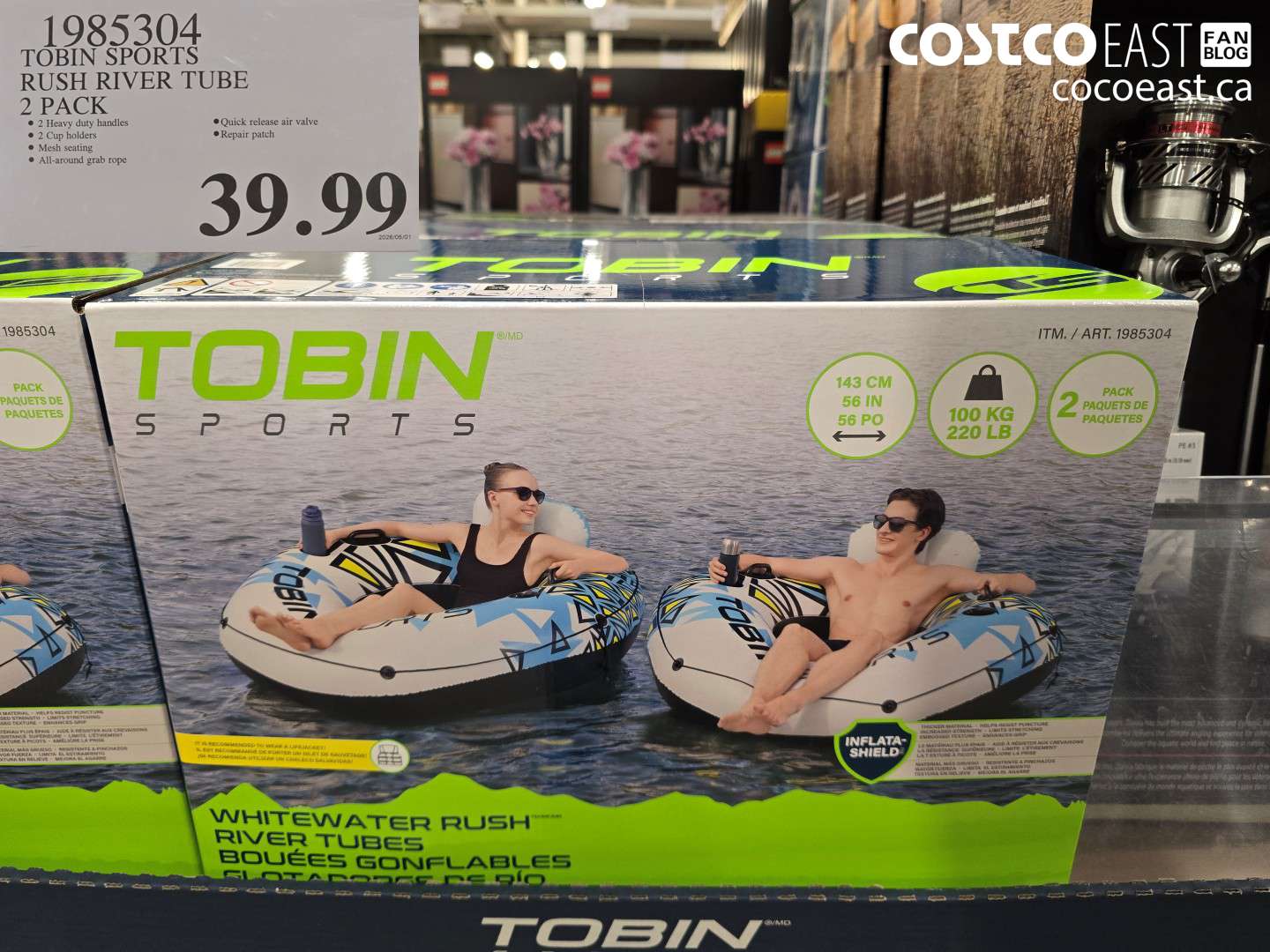 1985304 TOBIN SPORTS RUSH RIVER TUBE 2 PACK $39.99