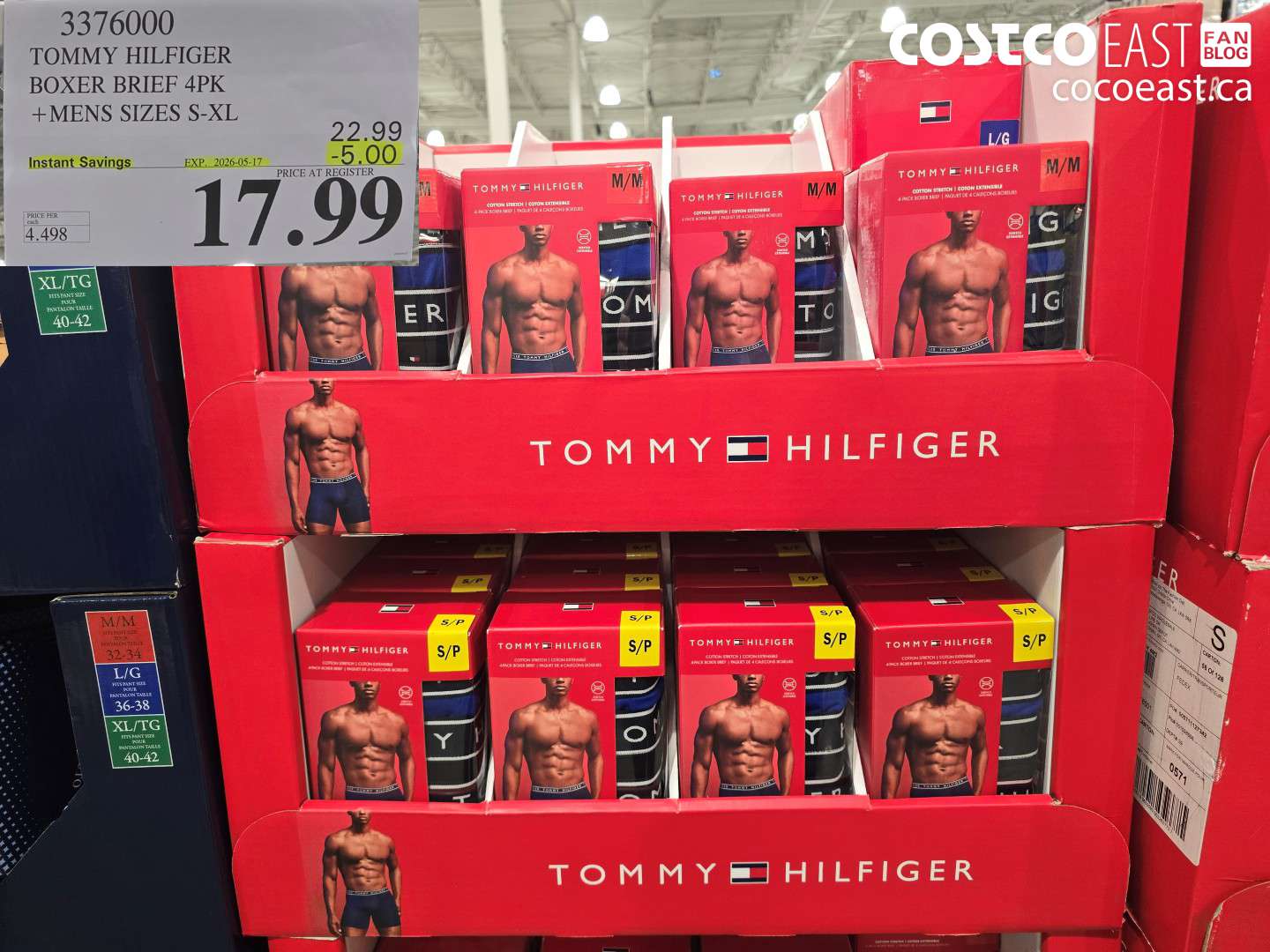3376000 TOMMY HILFIGER BOXER BRIEF 4PK MENS SIZES S-XL ($5.00 INSTANT SAVINGS EXPIRES ON 2026-05-17) $17.99