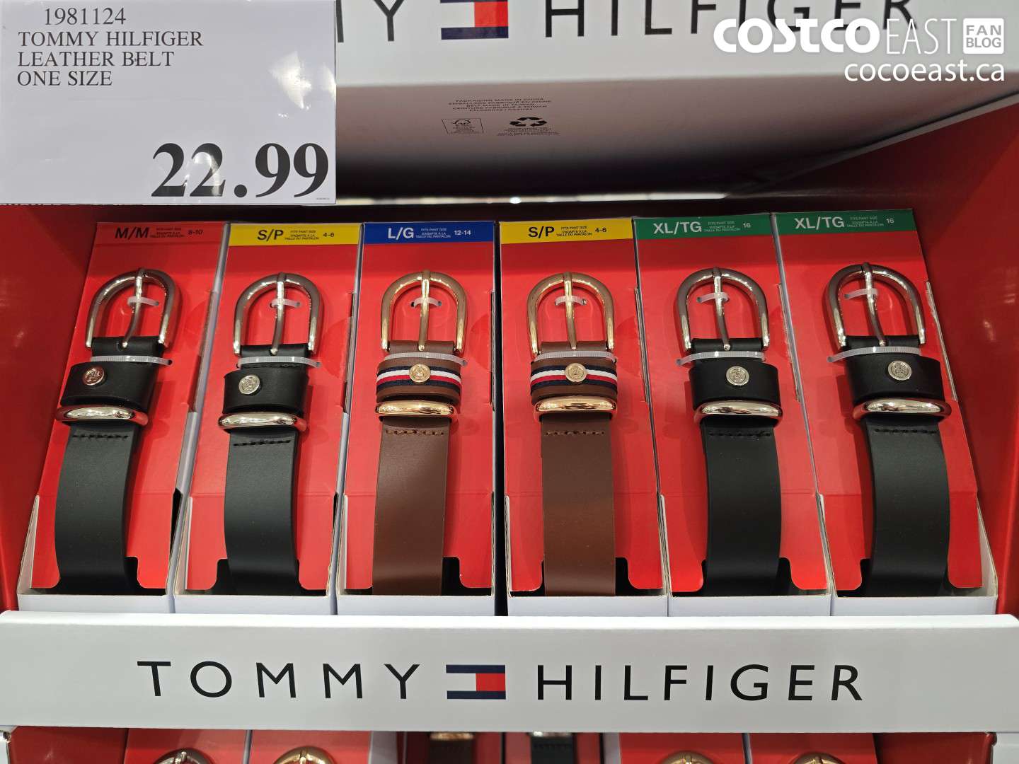 1981124 TOMMY HILFIGER LEATHER BELT ONE SIZE $22.99