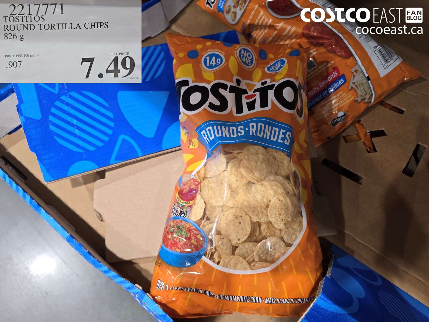 2217771 TOSTITOS ROUND TORTILLA CHIPS 826 G $7.49
