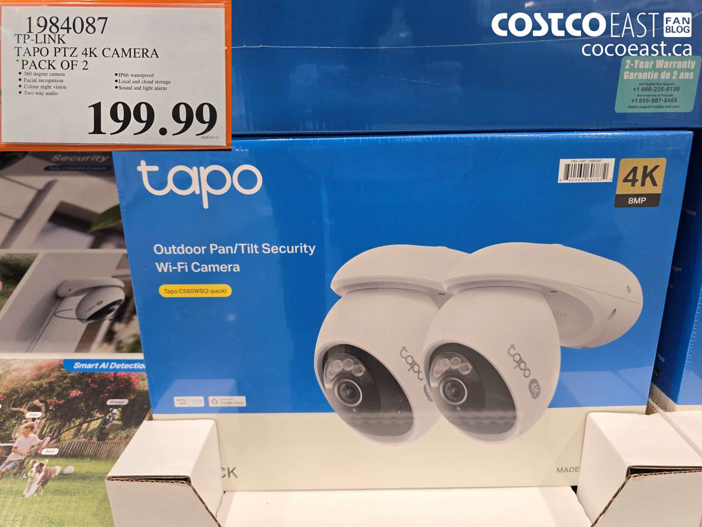 1984087 TP-LINK TAPO PTZ 4K CAMERA PACK OF 2 $199.99