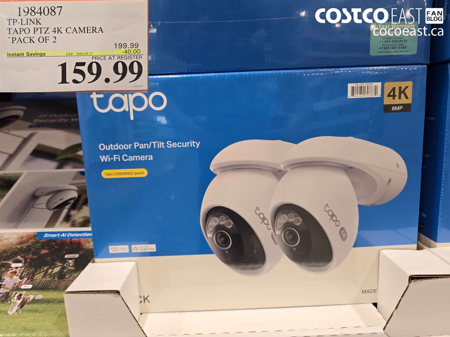 1984087 TP-LINK TAPO PTZ 4K CAMERA PACK OF 2 ($40.00 INSTANT SAVINGS EXPIRES ON 2026-05-17) $159.99
