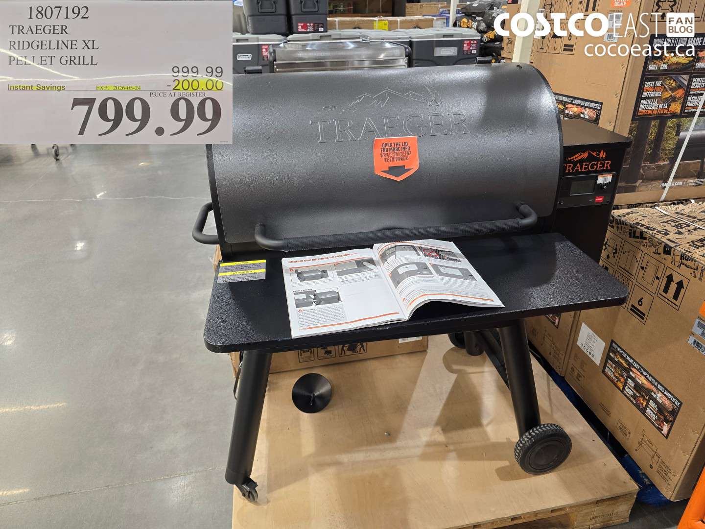 1807192 TRAEGER RIDGELINE XL PELLET GRILL ($200.00 INSTANT SAVINGS EXPIRES ON 2026-05-24) $799.99