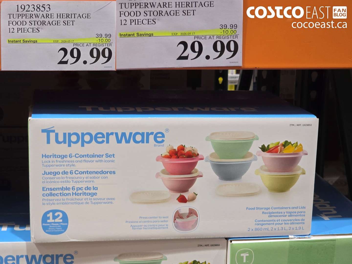1923853 TUPPERWARE HERITAGE FOOD STORAGE SET 12 PIECES ($10.00 INSTANT SAVINGS EXPIRES ON 2026-05-17) $29.99