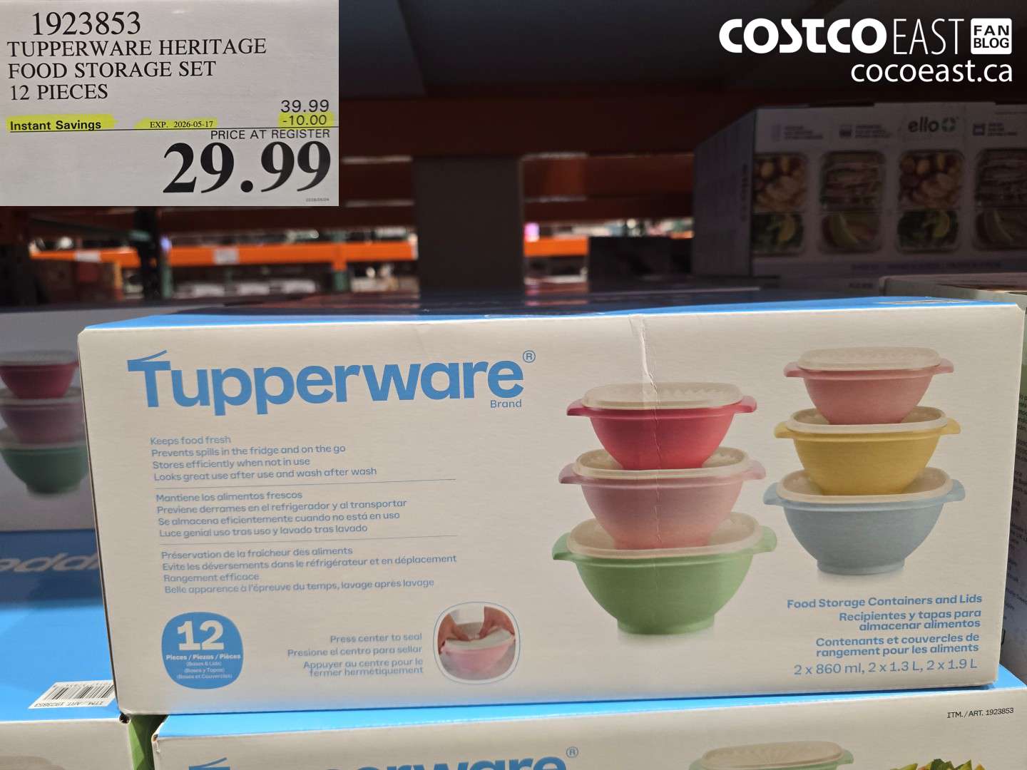1923853 TUPPERWARE HERITAGE FOOD STORAGE SET 12 PIECES ($10.00 INSTANT SAVINGS EXPIRES ON 2026-05-17) $29.99