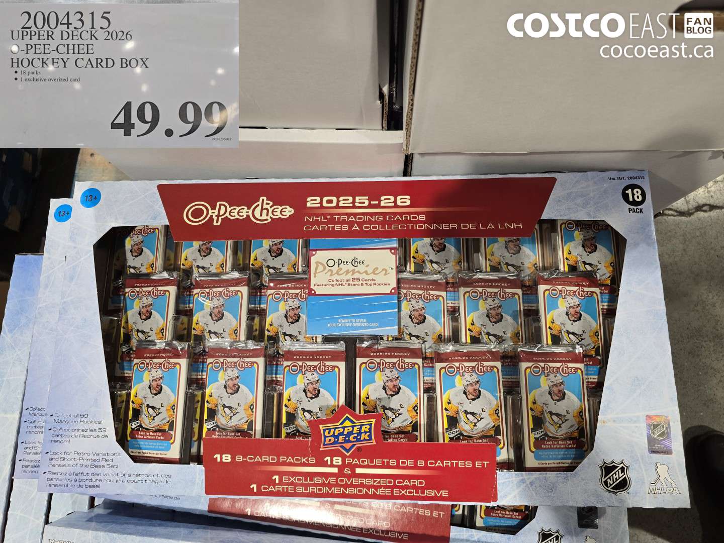 2004315 UPPER DECK 2026 O-PEE-CHEE HOCKEY CARD BOX $49.99