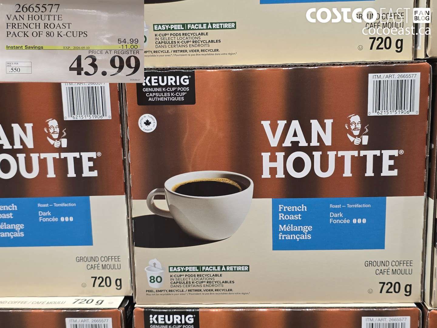 2665577 VAN HOUTTE FRENCH ROAST PACK OF 80 K-CUPS ($11.00 INSTANT SAVINGS EXPIRES ON 2026-05-10) $43.99