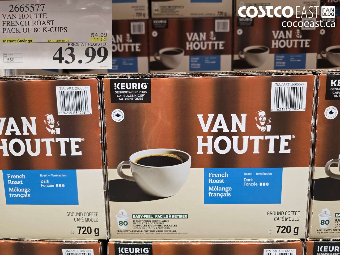 2665577 VAN HOUTTE FRENCH ROAST PACK OF 80 K-CUPS ($11.00 INSTANT SAVINGS EXPIRES ON 2026-05-24) $43.99