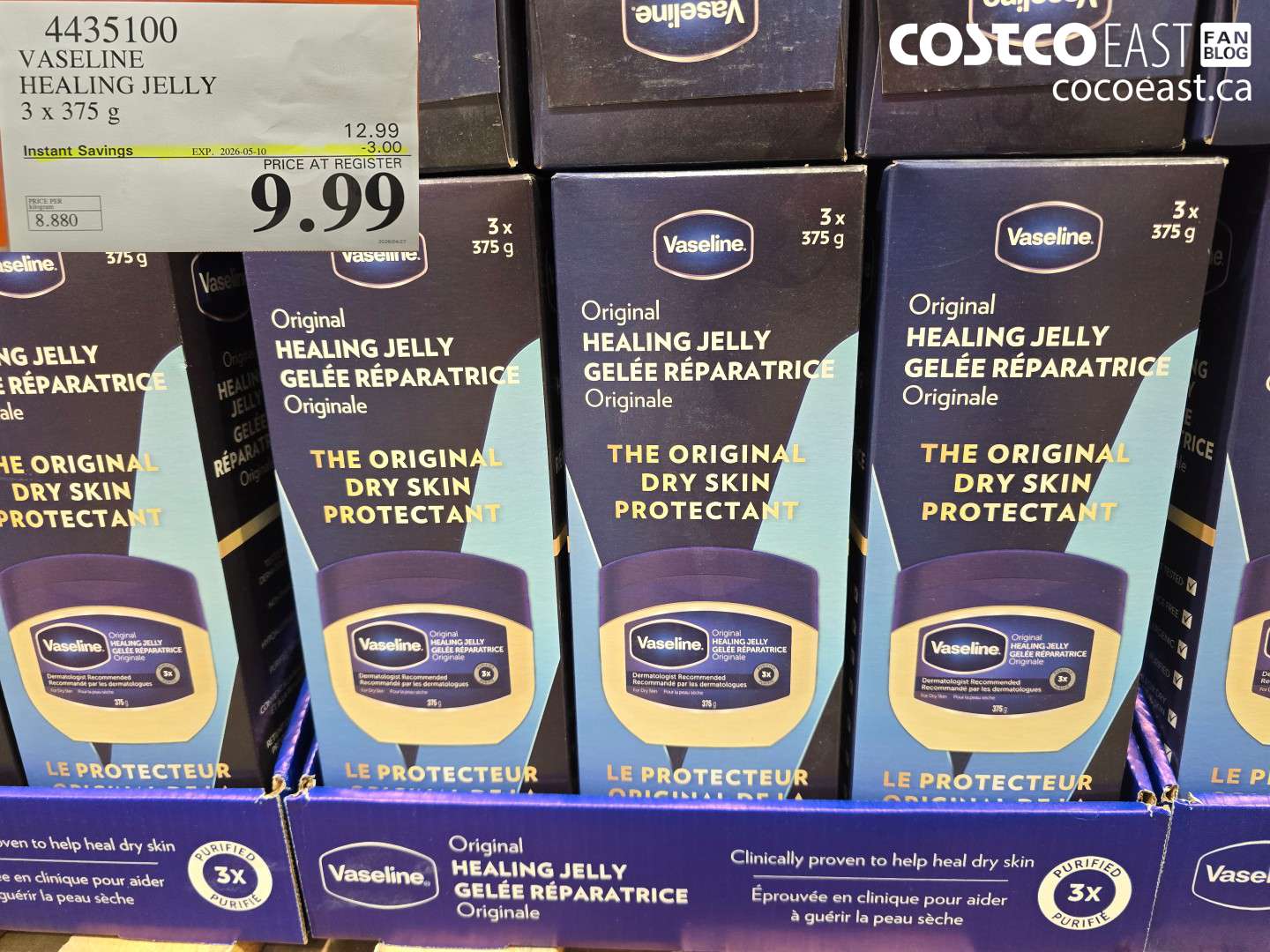 4435100 VASELINE HEALING JELLY 3 X 375 G ($3.00 INSTANT SAVINGS EXPIRES ON 2026-05-10) $9.99