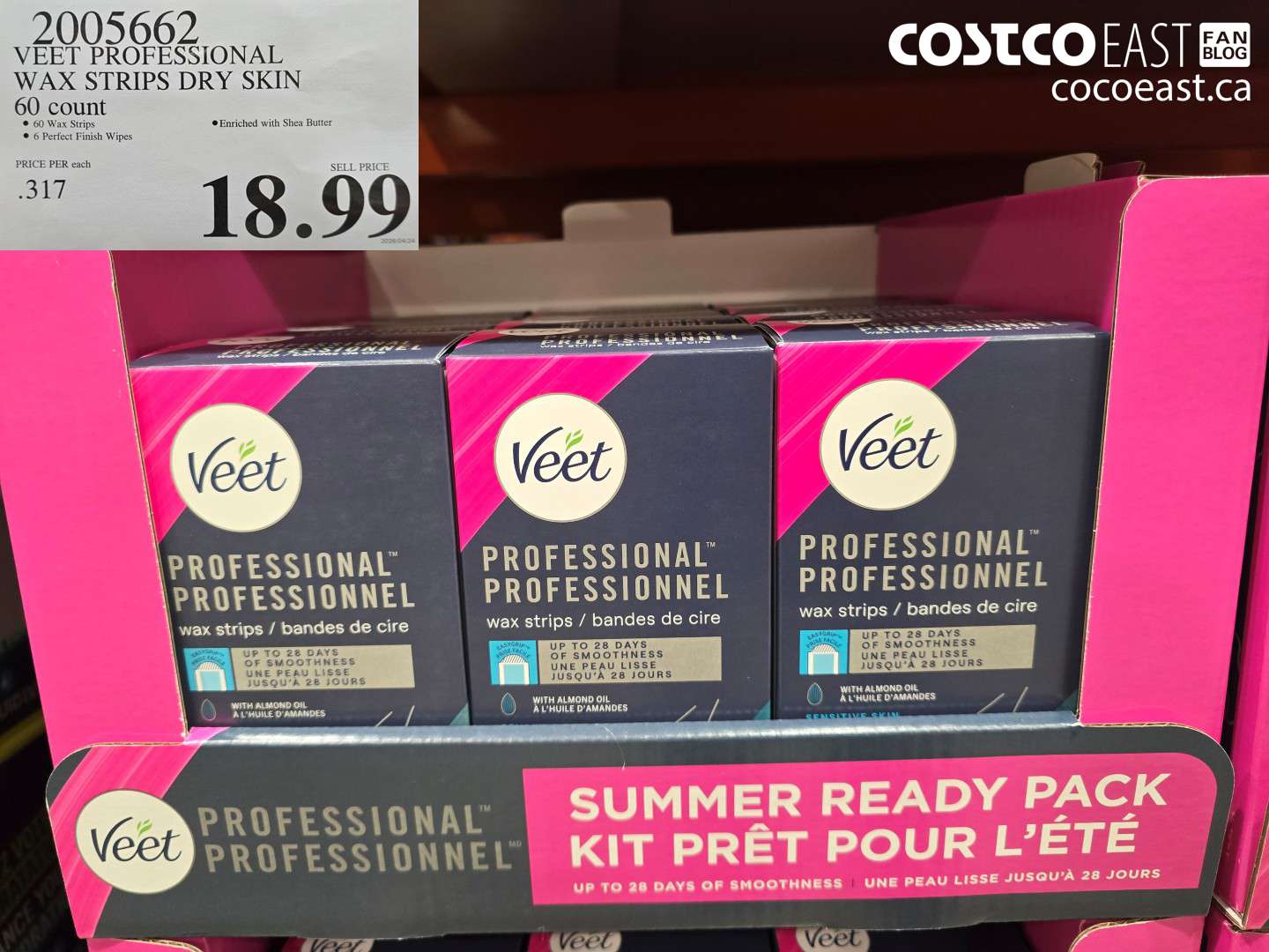2005662 VEET PROFESSIONAL WAX STRIPS DRY SKIN 60 COUNT $18.99