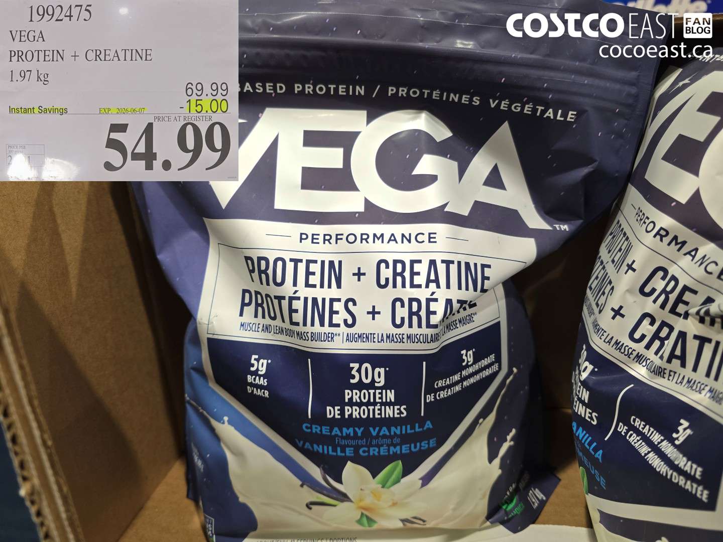 1992475 VEGA PROTEIN + CREATINE 1.97 KG ($15.00 INSTANT SAVINGS EXPIRES ON 2026-06-07) $54.99