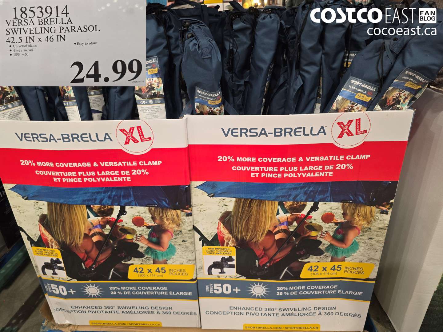 1853914 VERSA BRELLA SWIVELING PARASOL 42.5 IN X 46 IN $24.99