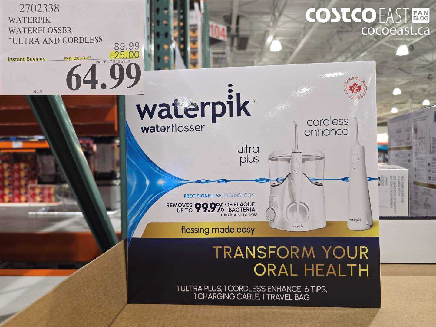 2702338 WATERPIK WATERFLOSSER ULTRA AND CORDLESS ($25.00 INSTANT SAVINGS EXPIRES ON 2026-06-07) $64.99