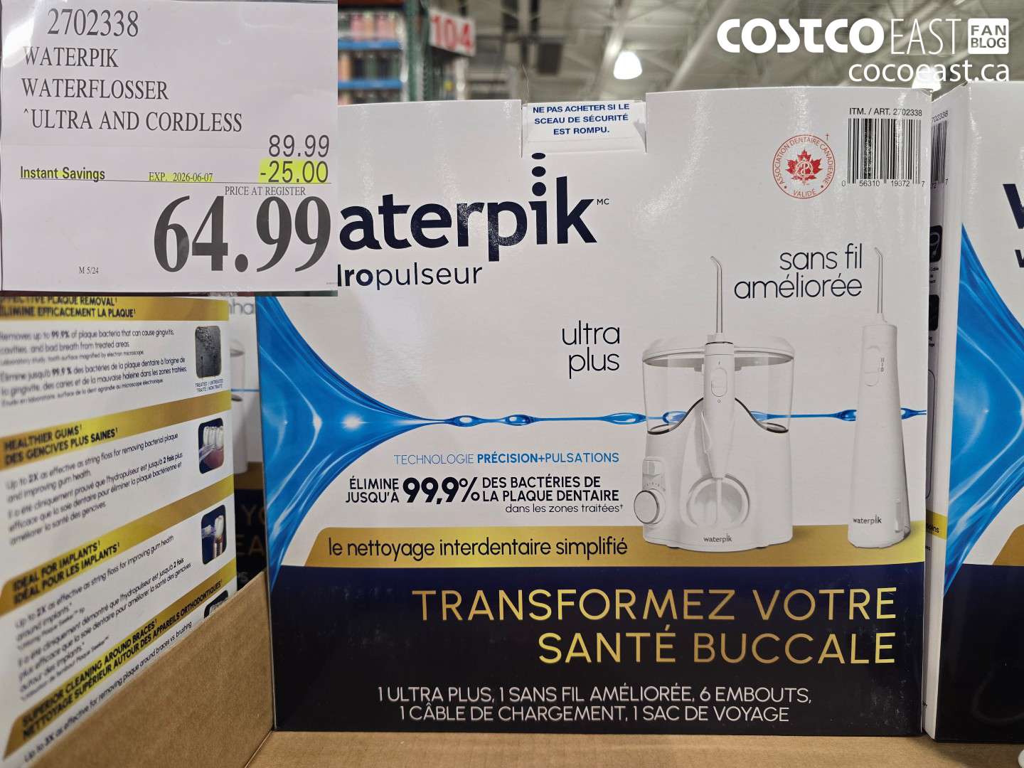 2702338 WATERPIK WATERFLOSSER ULTRA AND CORDLESS ($25.00 INSTANT SAVINGS EXPIRES ON 2026-06-07) $64.99