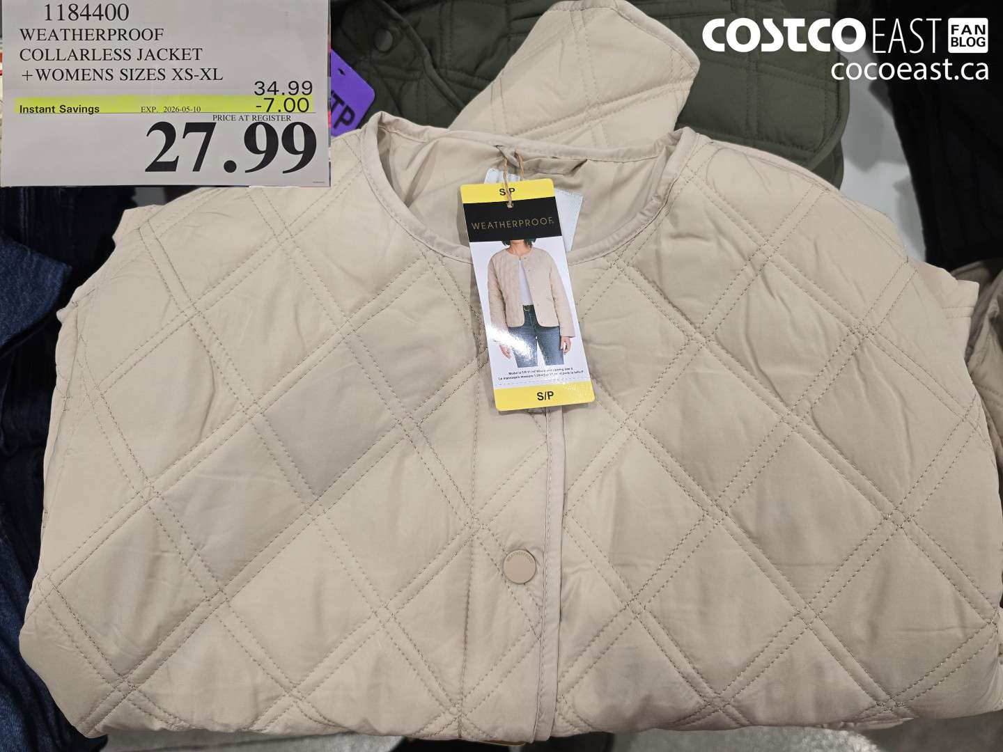 1184400 WEATHERPROOF COLLARLESS JACKET WOMENS SIZES XS-XL ($7.00 INSTANT SAVINGS EXPIRES ON 2026-05-10) $27.99